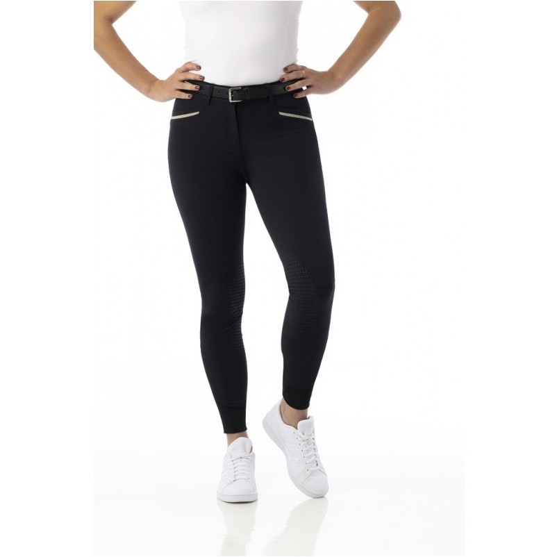 Damen Reithose Silikon Kniebesatz GIZELschwarz