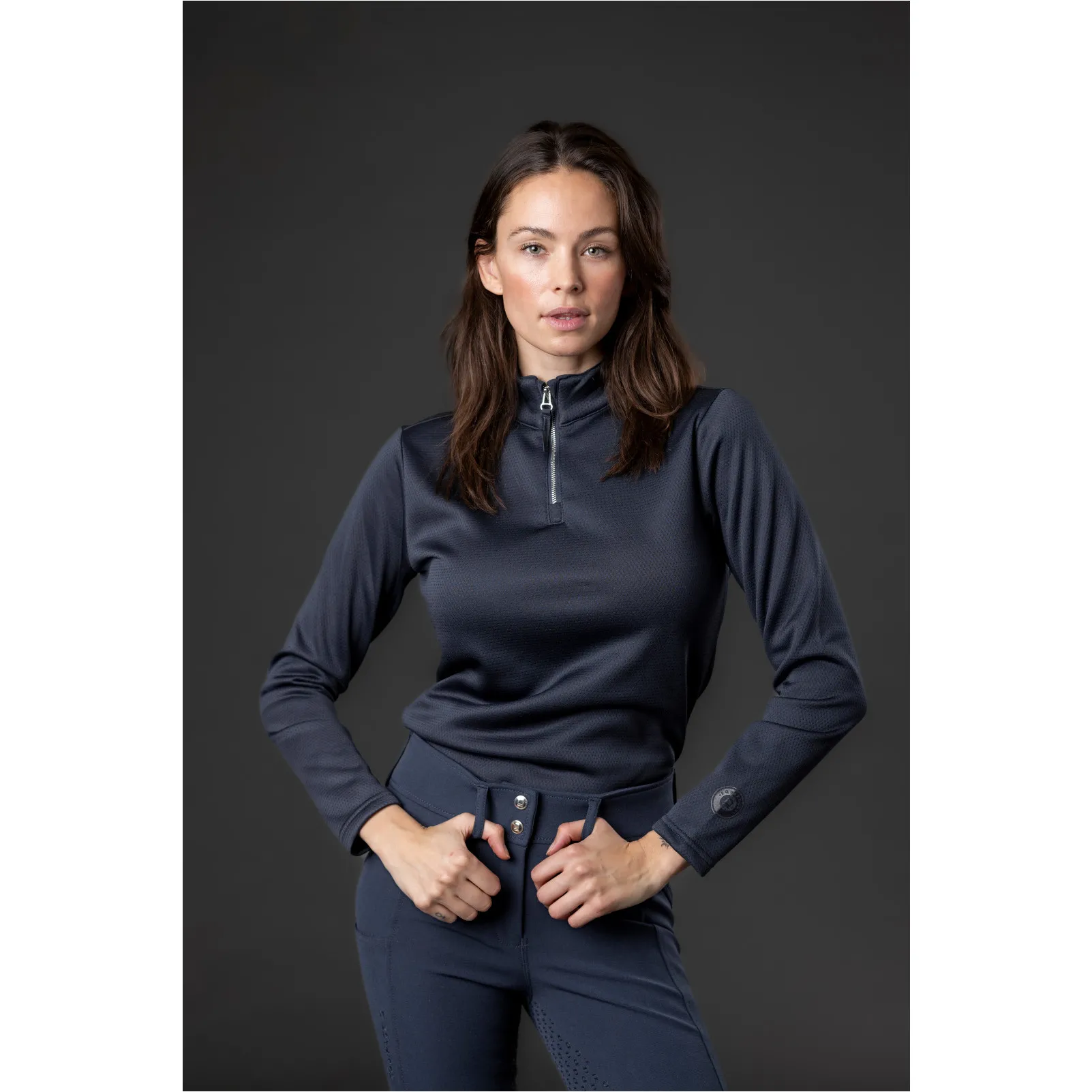 Damen Funktionsshirt Langarm SCARLET half-zip navy