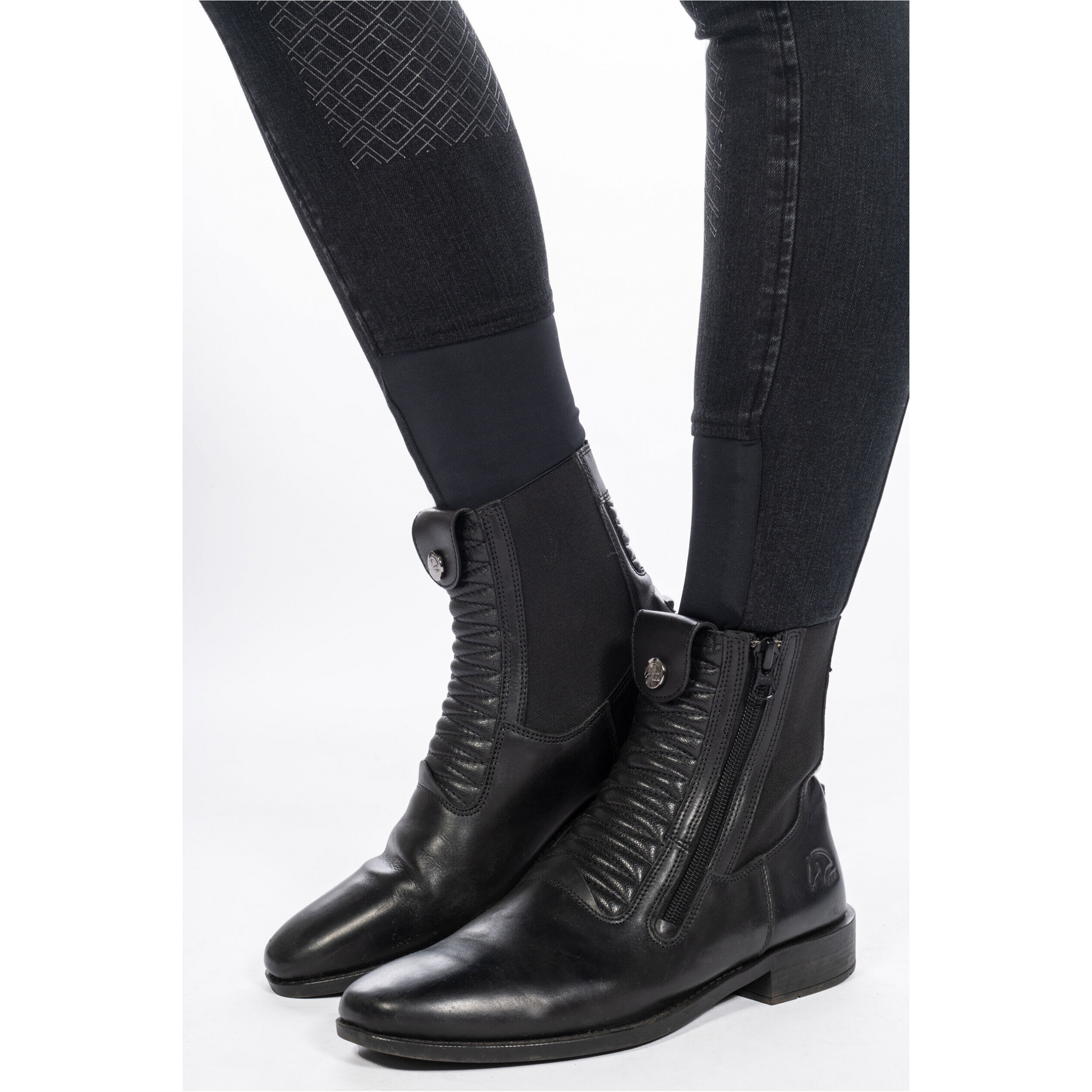 Damen Reithose Silikon Vollbesatz HARBOUR ISLAND DENIM schwarz