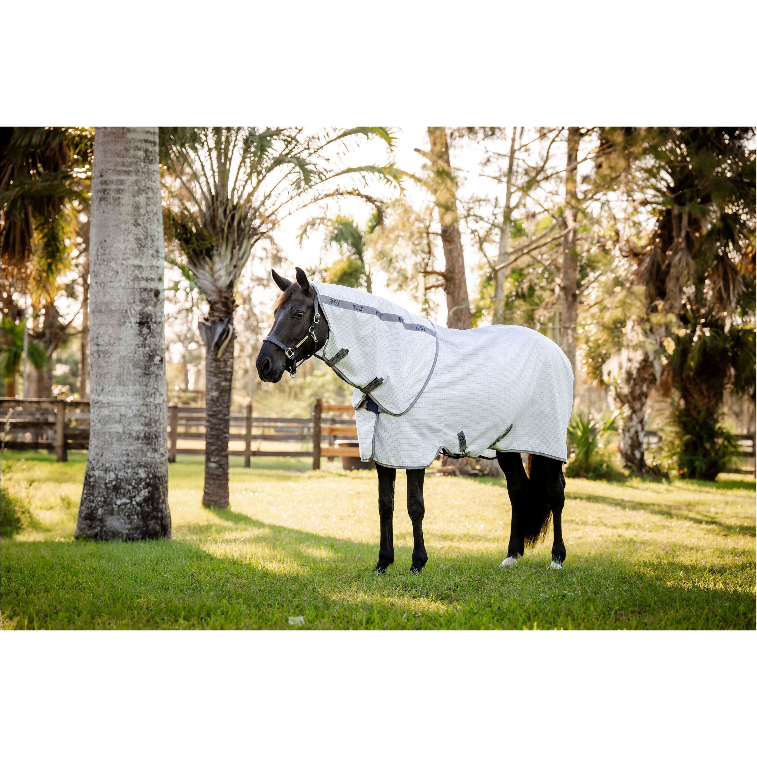 Fliegendecke mit Halsteil (abnehmbar) AMIGO Summer Sheet Plus navy check/titanium grey/silver