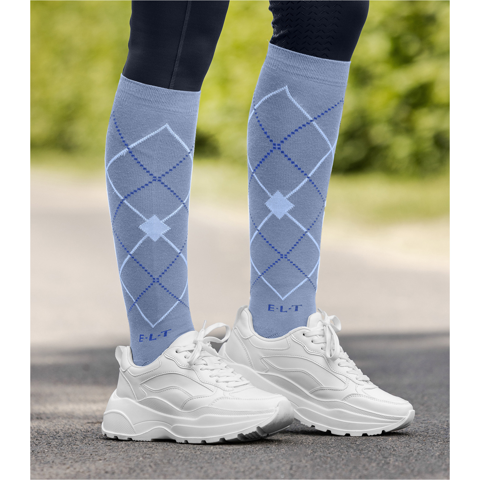 Reitsocken ARGYLE blaugrau