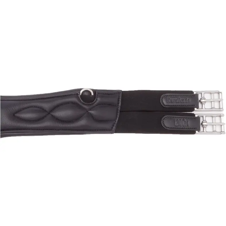 Sattelgurt mit Bauchlatz und Elast SOFT'N SAFE Softleder schwarz