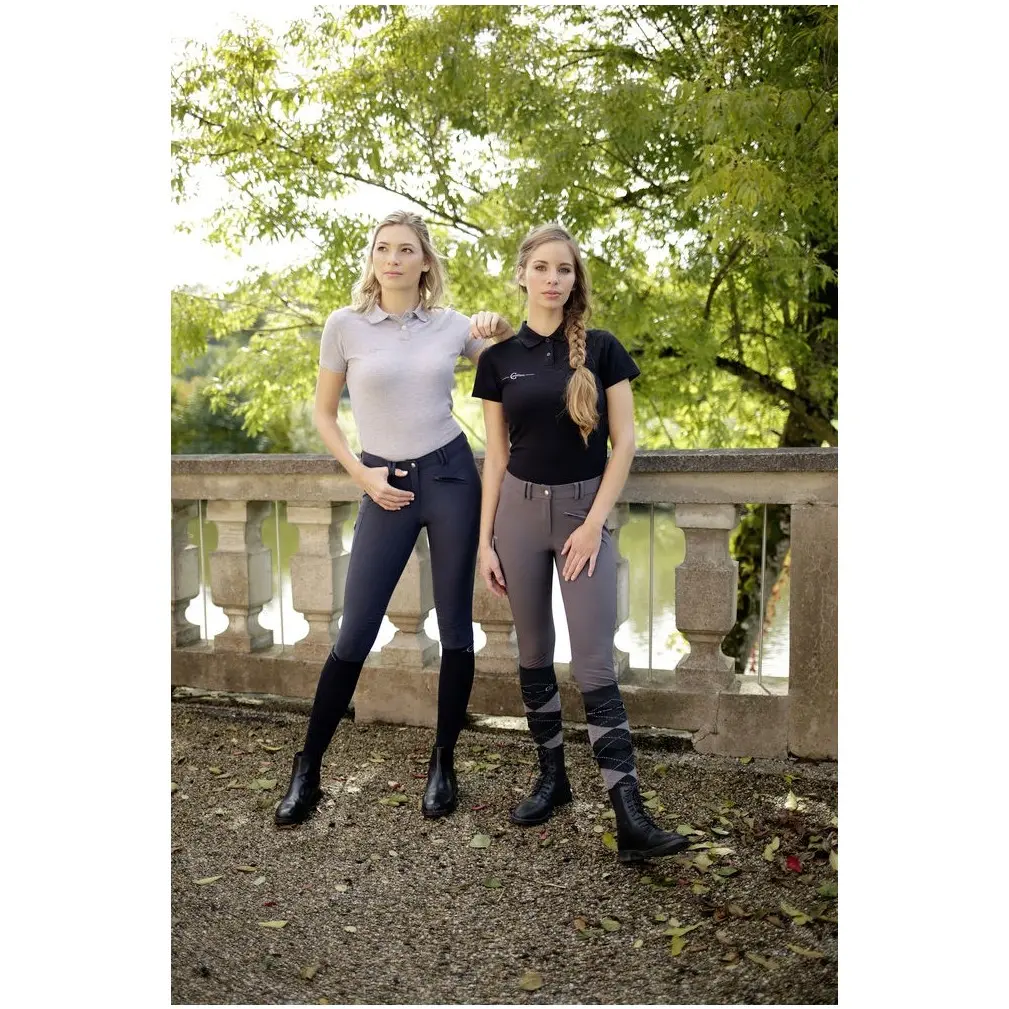 Damen Reithose Silikon Kniebesatz BALI grau