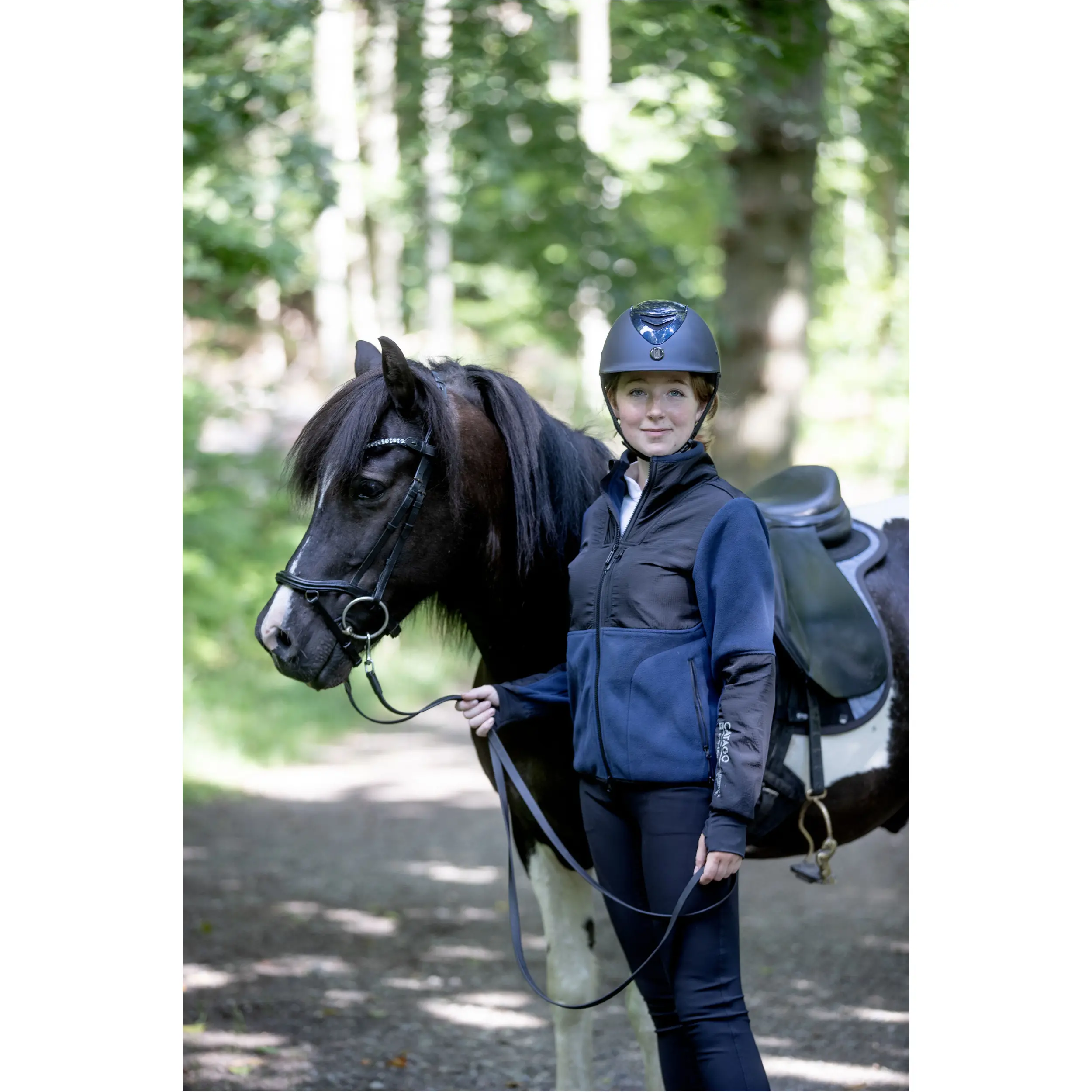 Damen Fleecereitjacke NORMA ZIP navy