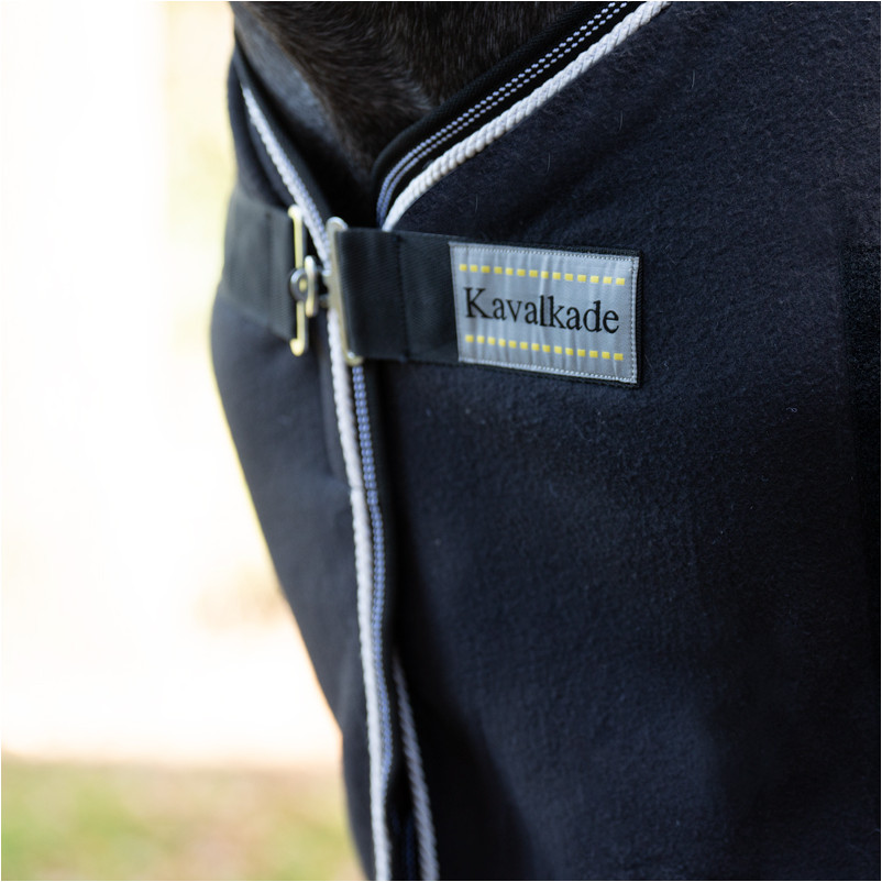 Abschwitzdecke mit abnehmbarem Brustlatz schwarz/weiß