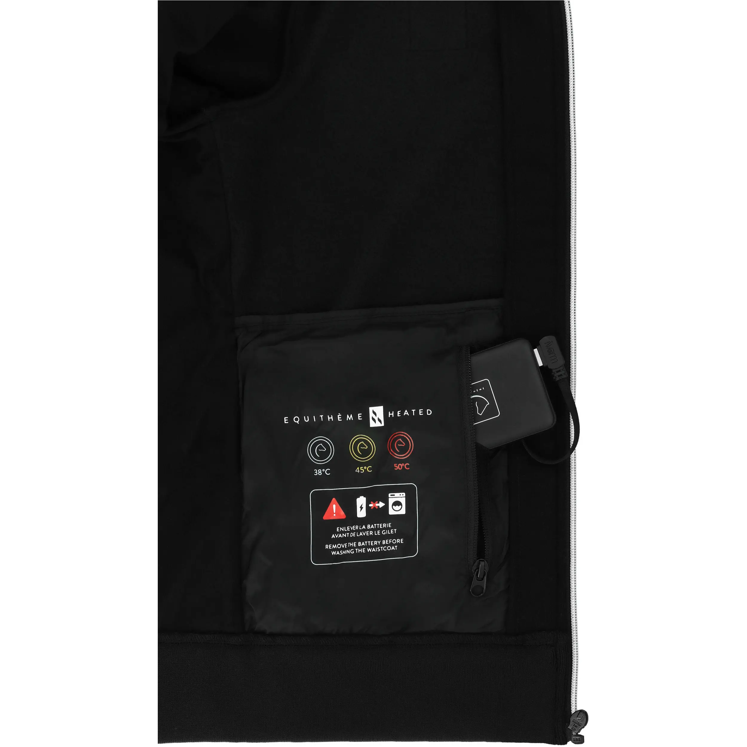 Unisex-Hoodie mit Reißverschluss beheizbar OLWEN schwarz