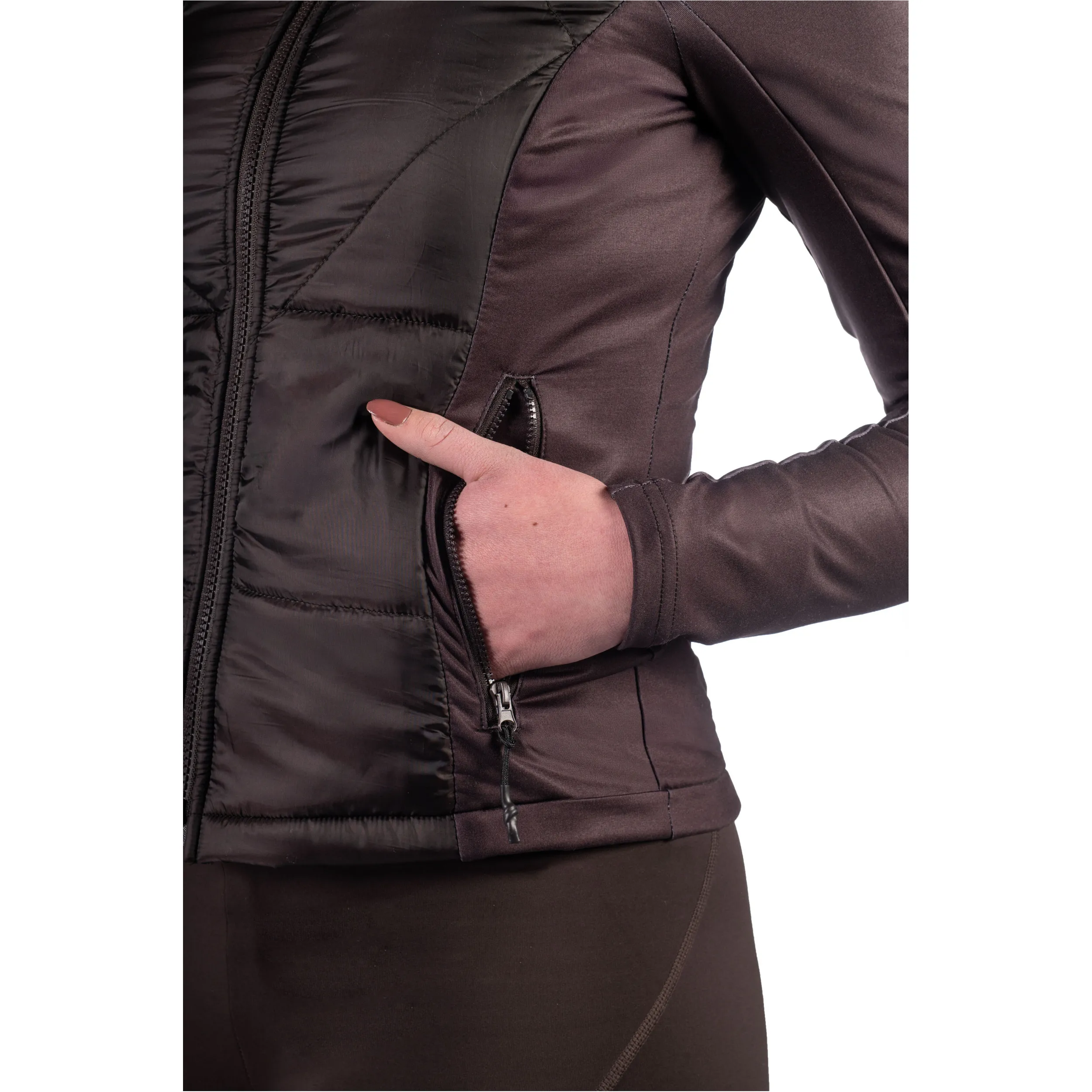 Damen Jersey-/Nylonjacke PRAG II STYLE dunkelbraun
