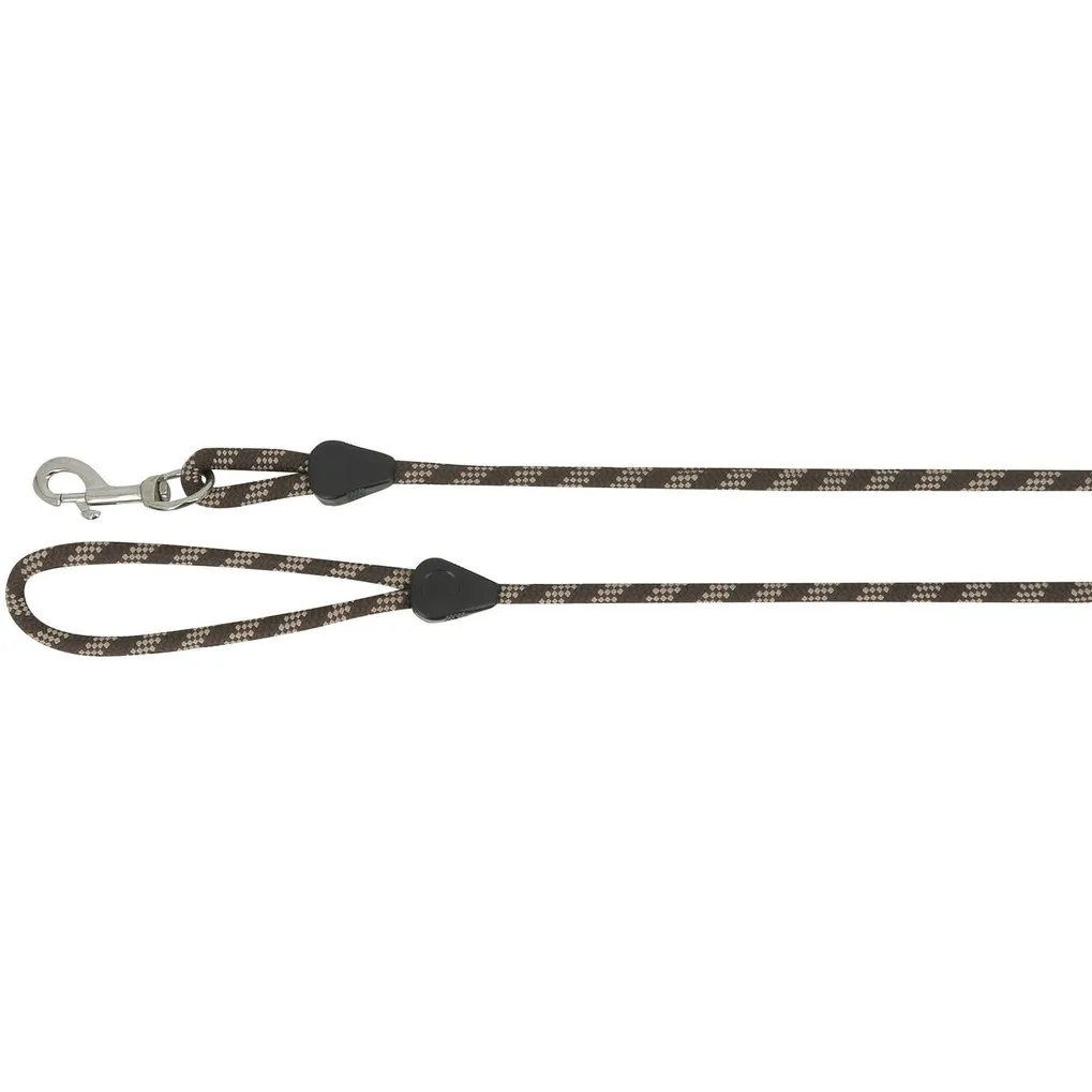 Anbindestrick mit Handschlaufe und Karabinerhaken braun/beige 250cm