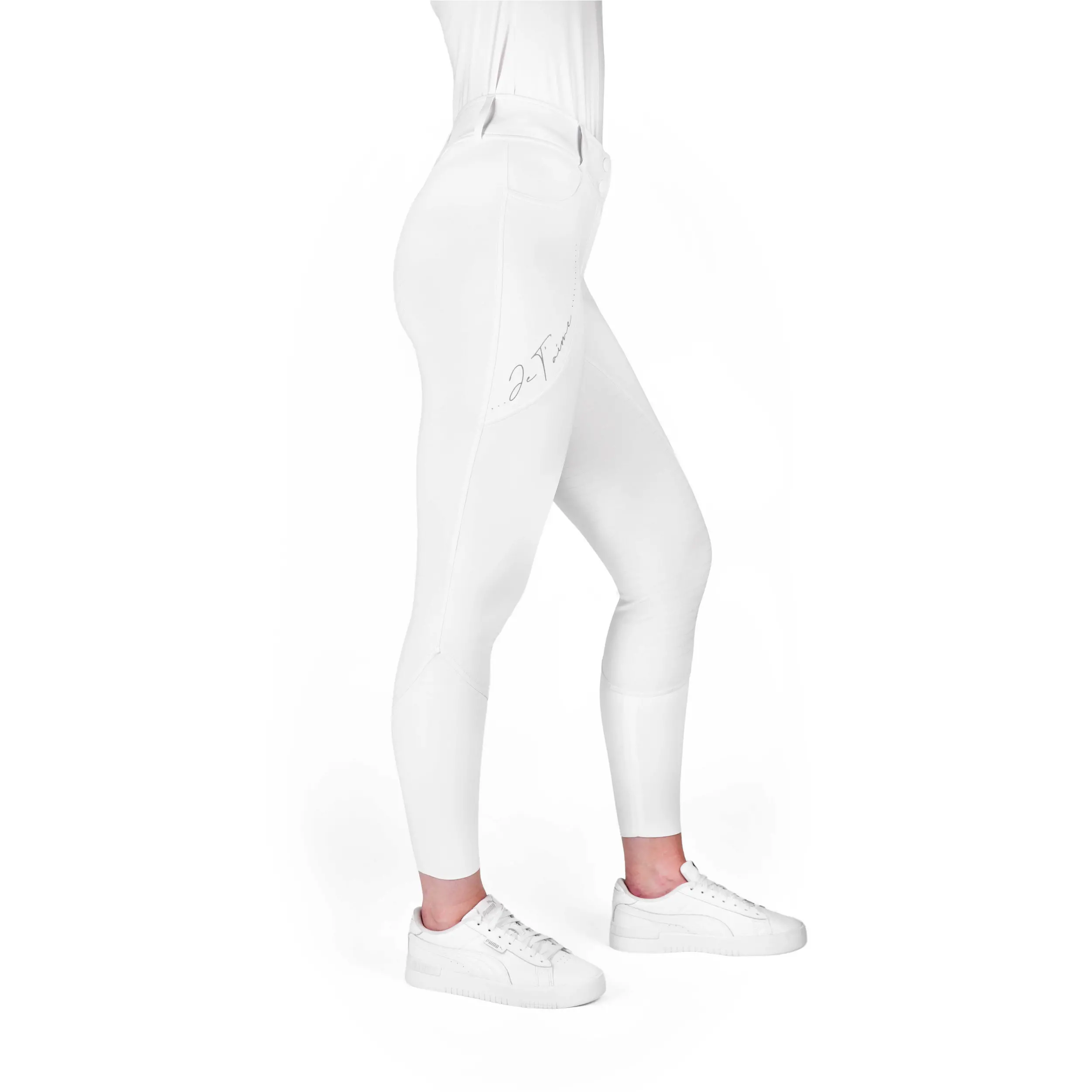 Damen Reithose Silikon Vollbesatz Je t’aime EK-ELSA weiß