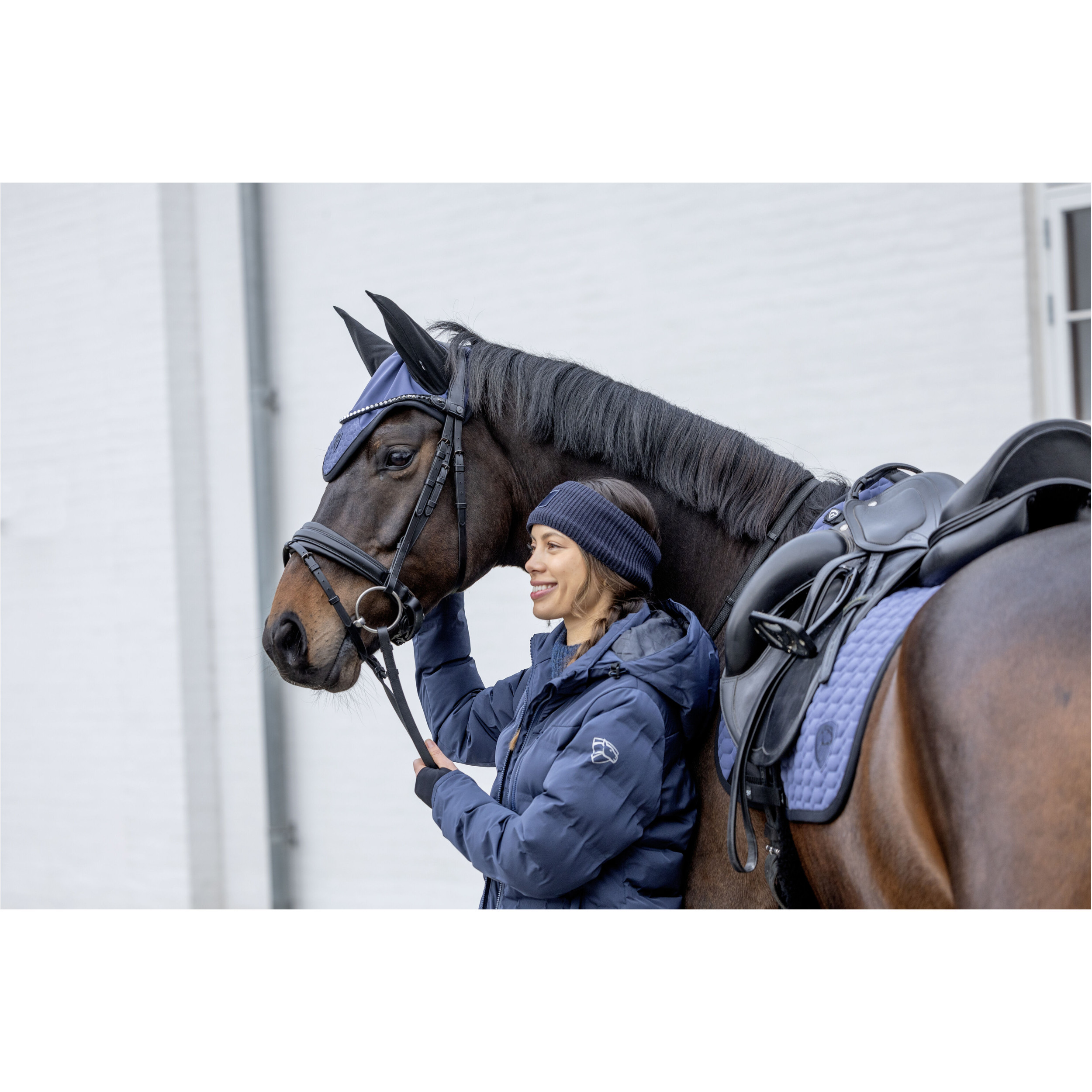 Winter Damen Strickstirnband VANIJO navy