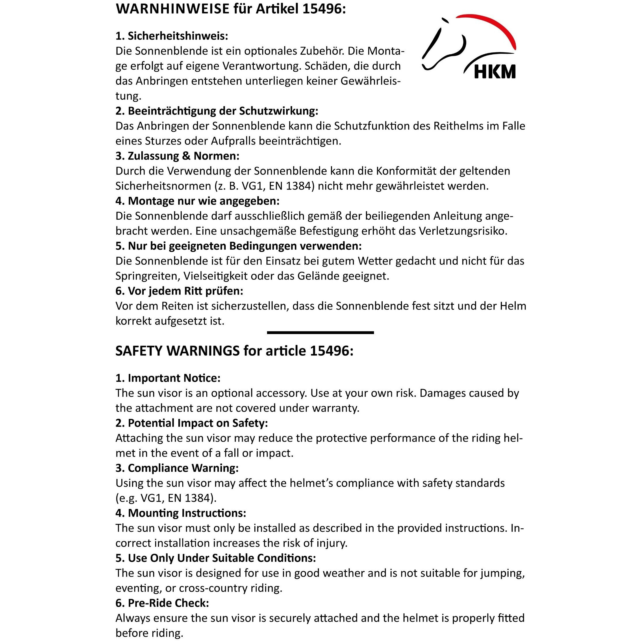 Sonnenblende für Helm SUNBLOCK schwarz