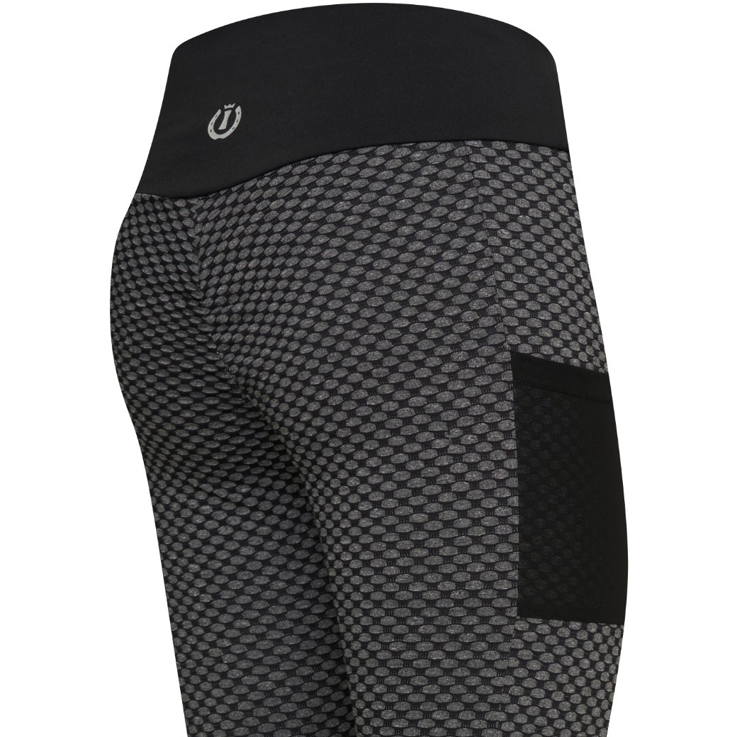 Damen Reitleggings Silikon Kniebesatz IRHDiamond Bubble schwarz