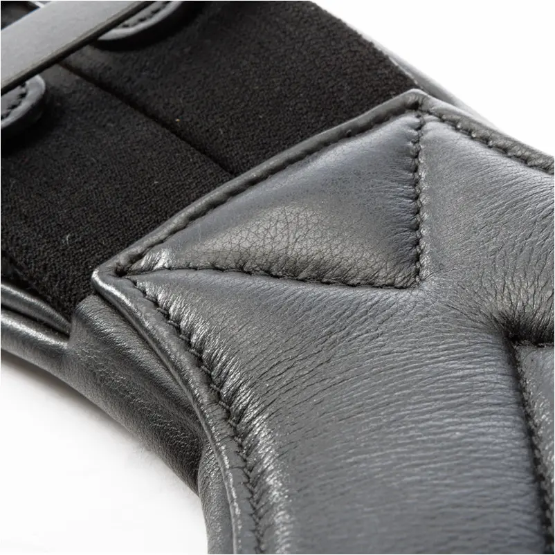 Lederkurzgurt mit Elast COMFORT Softleder schwarz