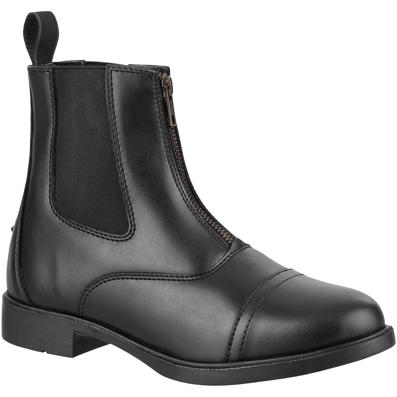 Reitstiefeletten Frontzip Kunstleder schwarz Reitstiefeletten Frontzip Kunstleder schwarz