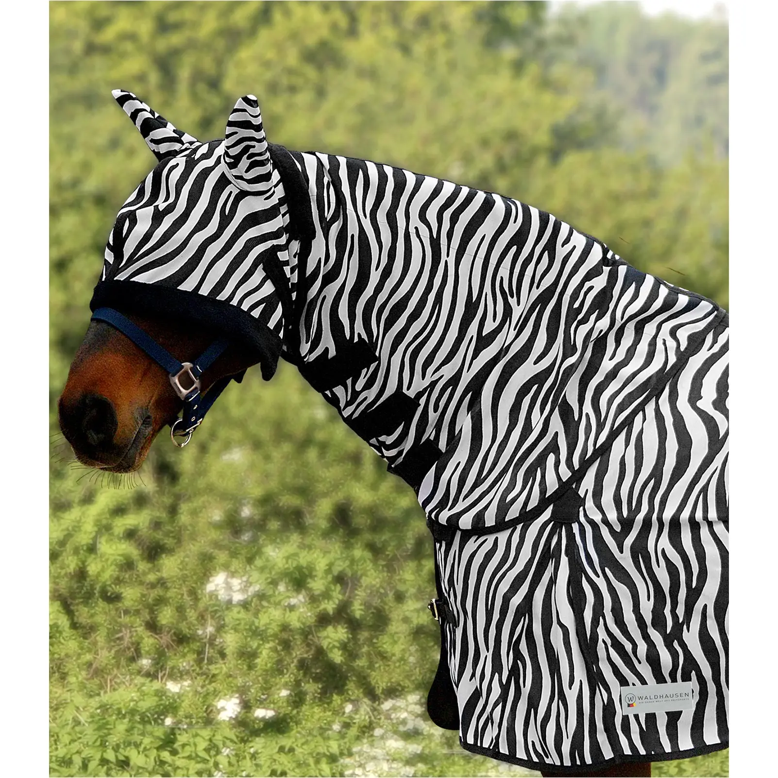 Halsteil für Fliegendecke ZEBRA schwarz/weiß