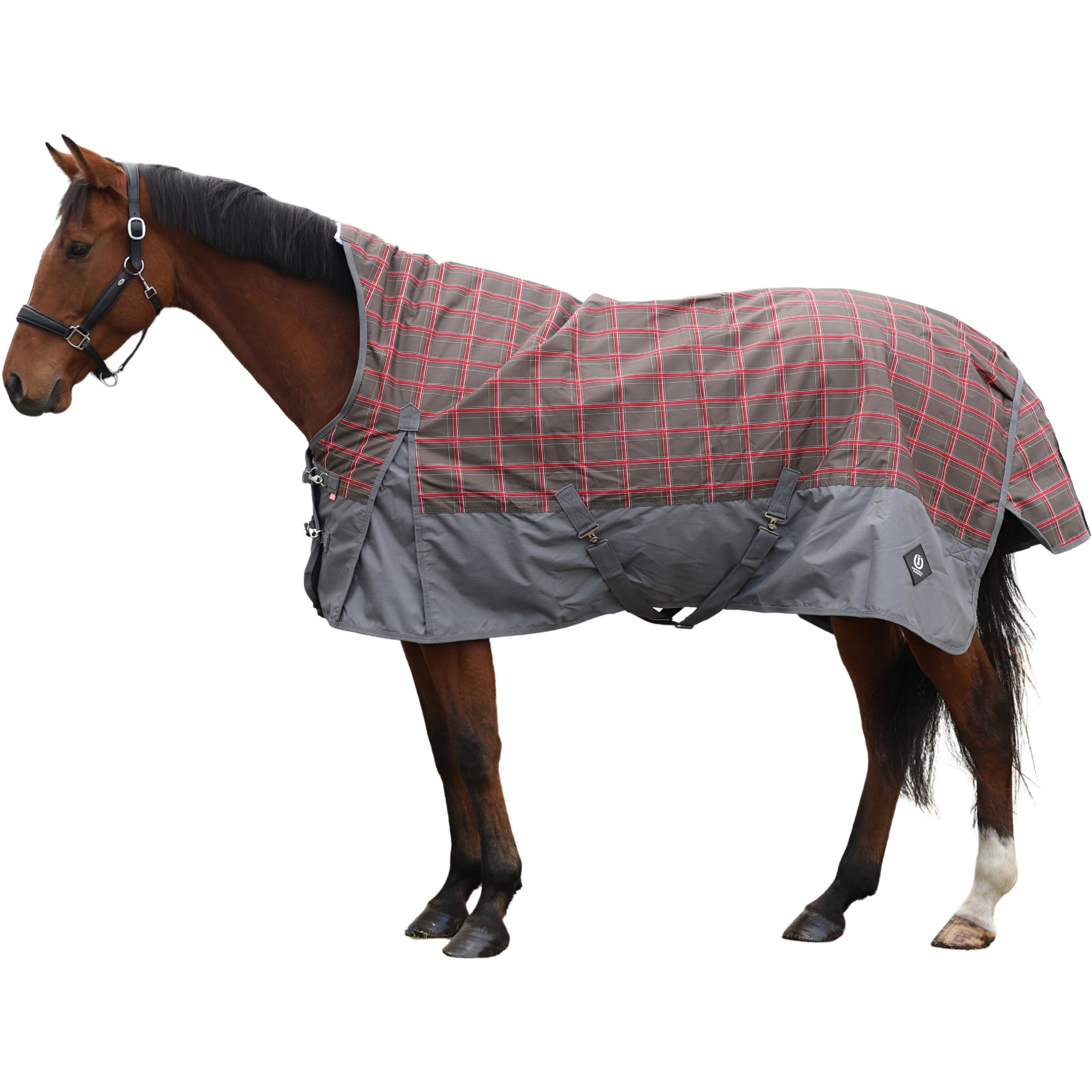 Outdoordecke High Neck 600D mit Polarfleecefutter IRHCustomized grey check/grey Outdoordecke High Neck 600D mit Polarfleecefutter IRHCustomized grey check/grey