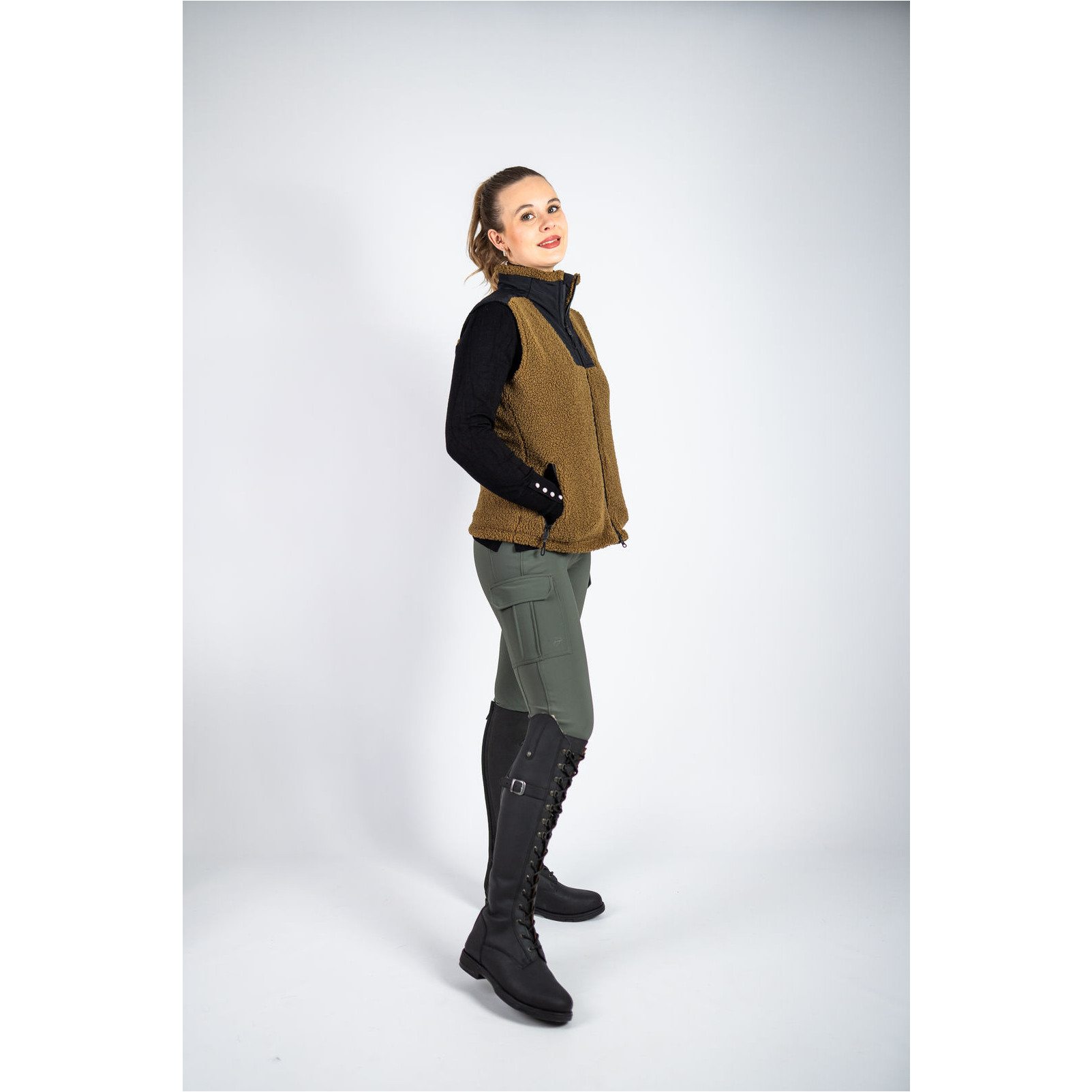 Winter Damen Reitstiefel LONGFORD Echtleder waxy black