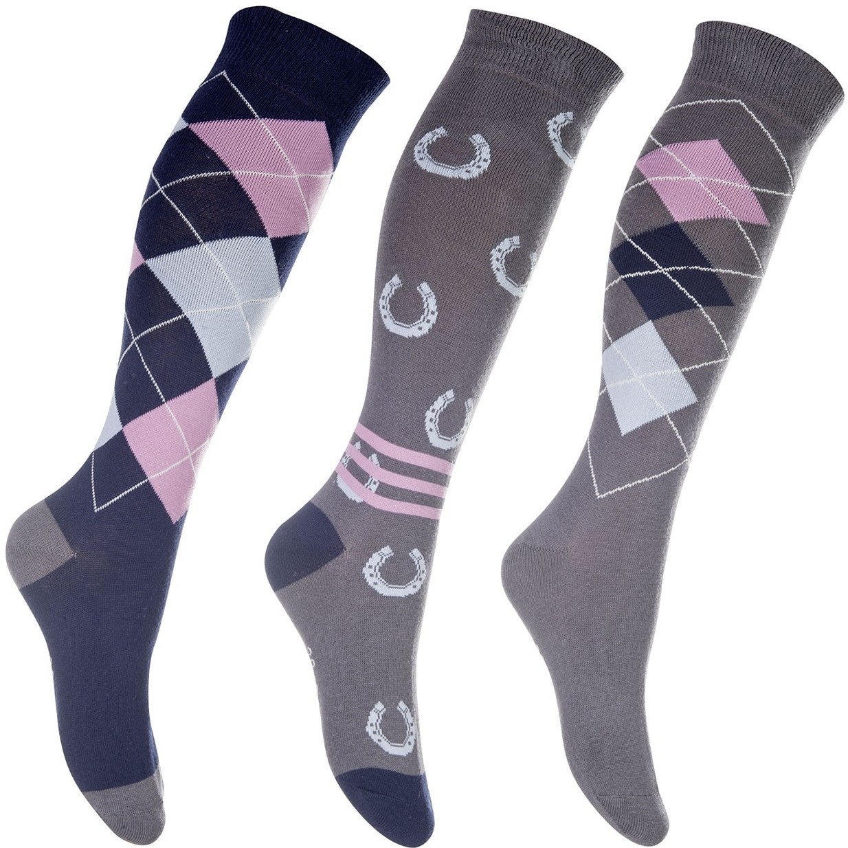 Reitsocken (3er Set) BASICLINE grau/blau Reitsocken (3er Set) BASICLINE grau/blau