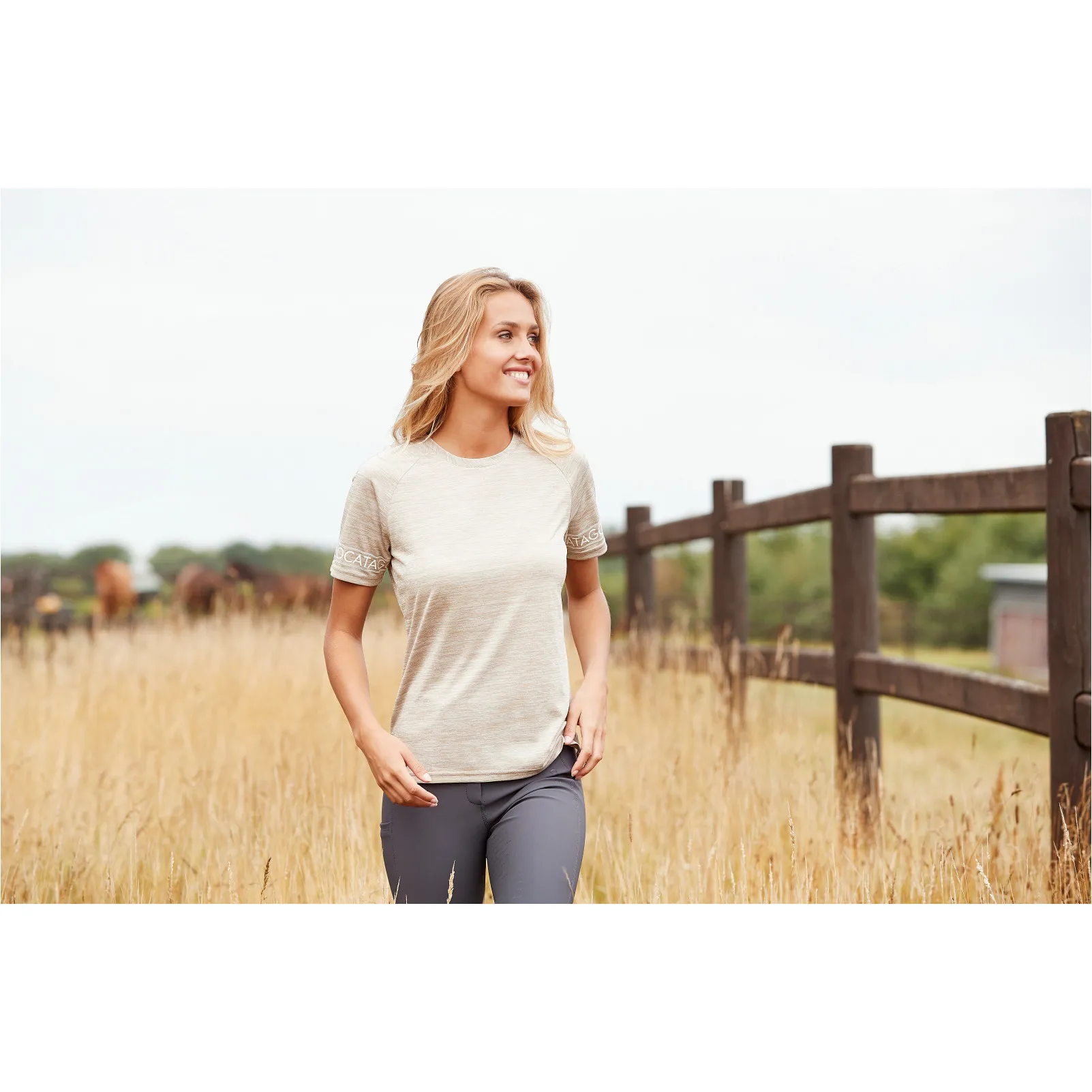 Damen T-Shirt RIGA sandshell melange
