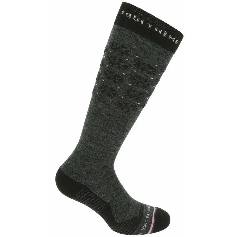 Damen Reitsocken SNOW grau meliert/rosa