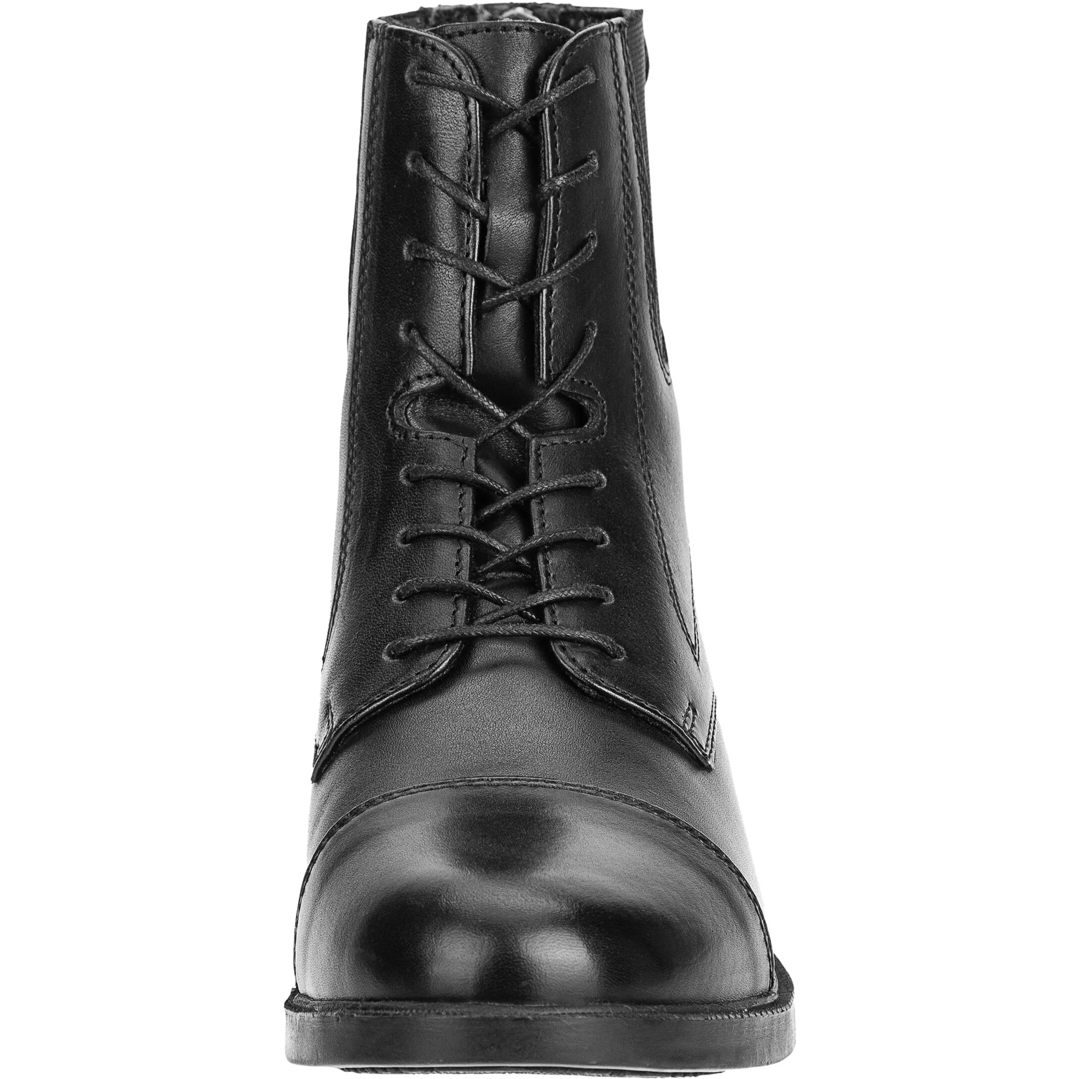Reitstiefeletten Backzip Lace Echtleder schwarz