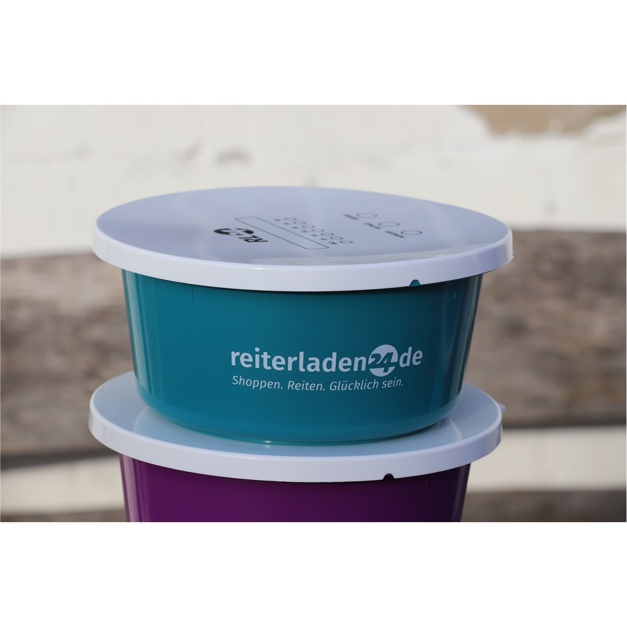 Müslischale mit Deckel wasserblau (5er Set)