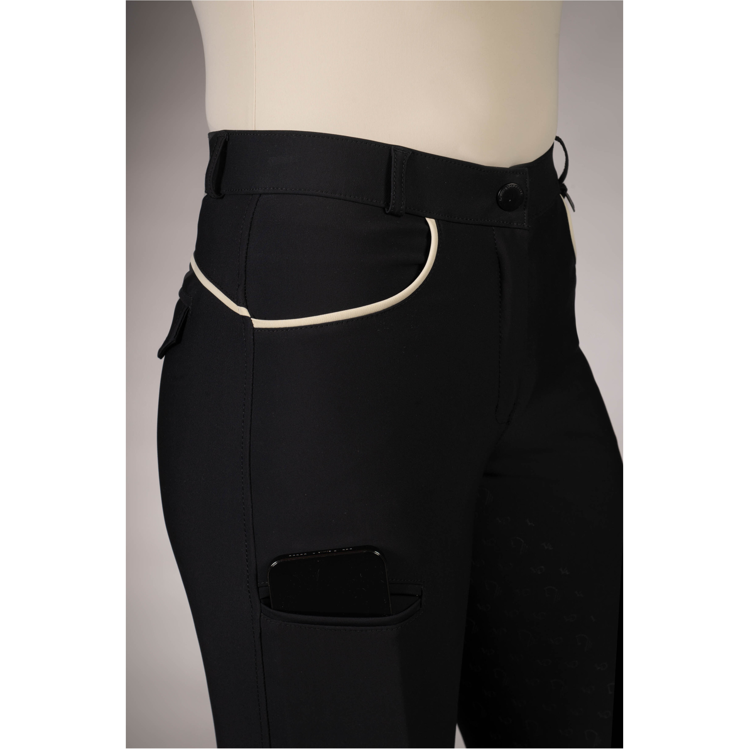 Damen Reithose Silikon Kniebesatz LIMONE schwarz