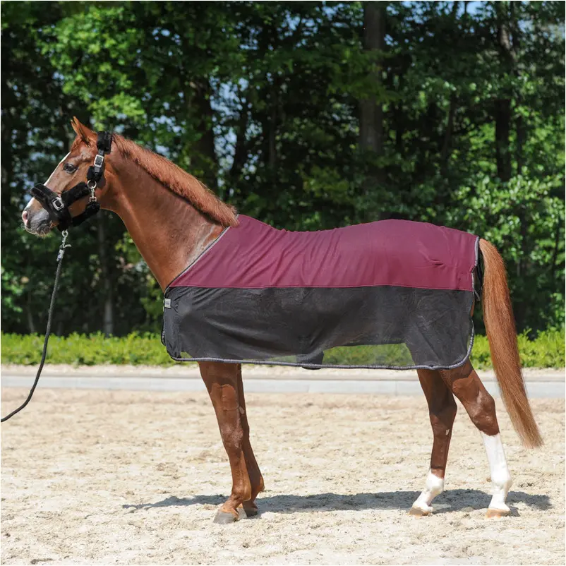 Fliegendecke mit Fleece FLY'N FLEECE schwarz/bordeaux