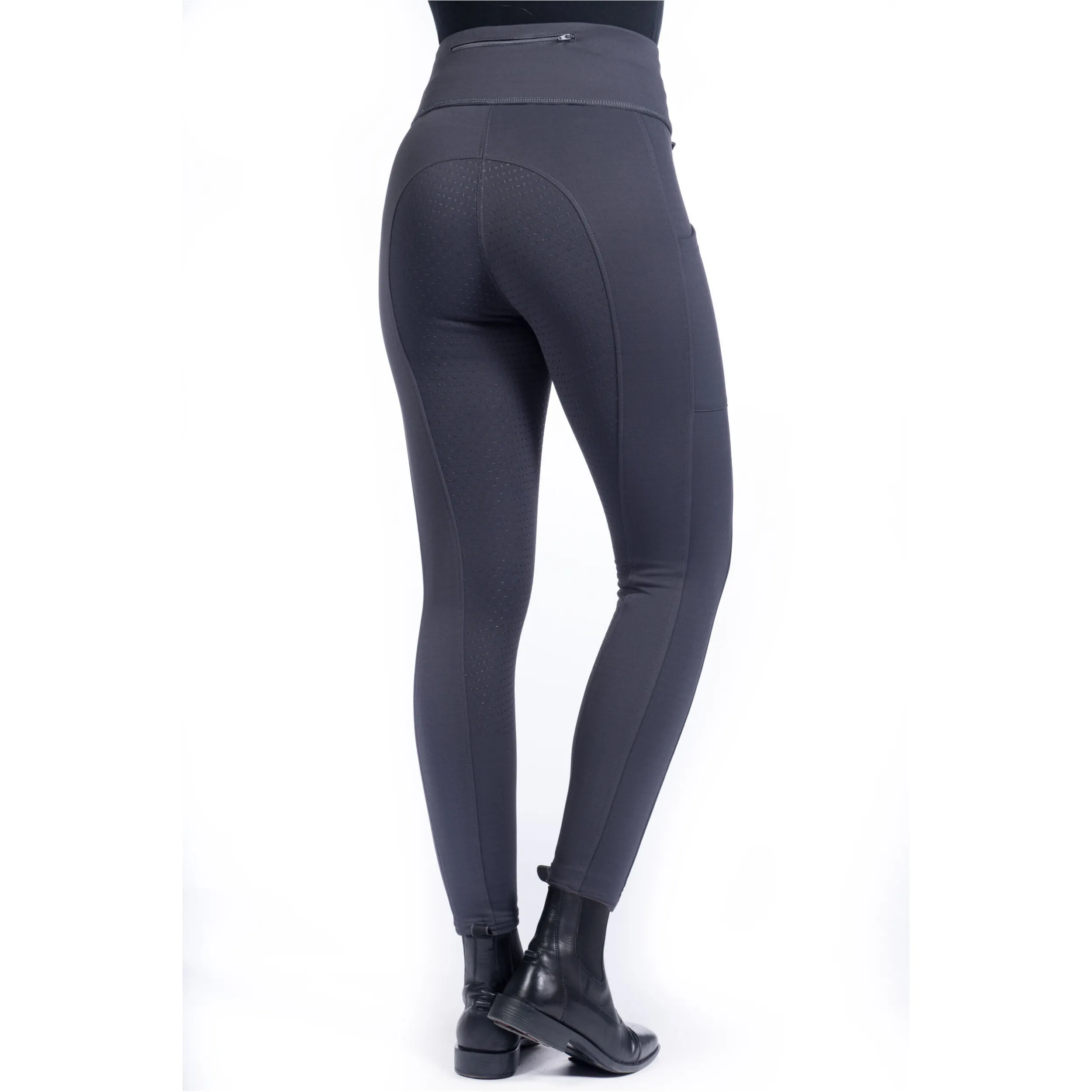 Winter Kinder Reitleggings Silikon Vollbesatz COSY STYLE dunkelgrau