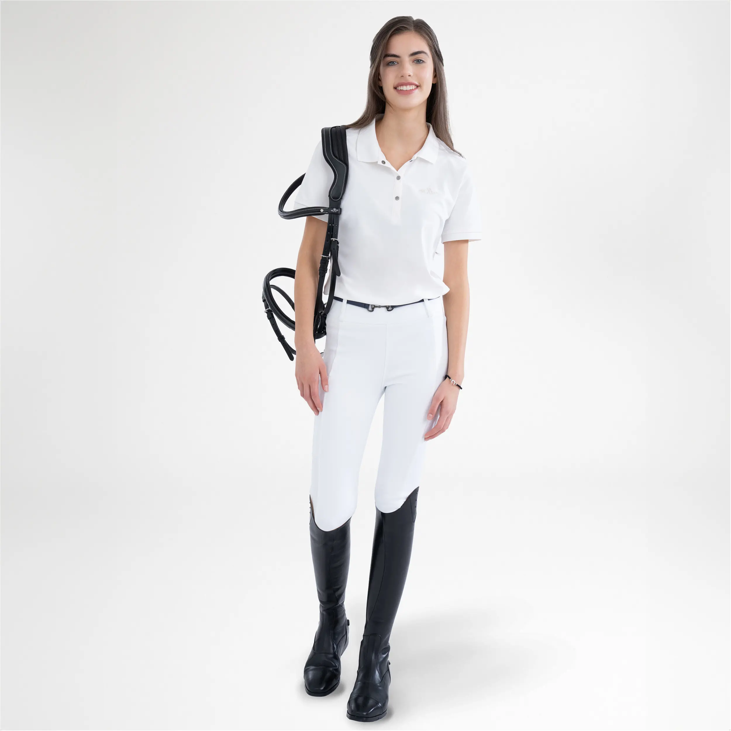 Damen Reitleggings Silikon Vollbesatz HVPManou weiß