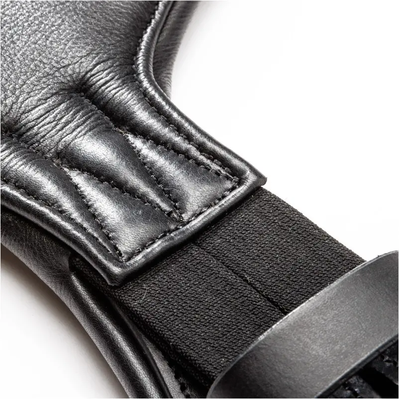 Lederkurzgurt mit Elast CASPER Softleder schwarz