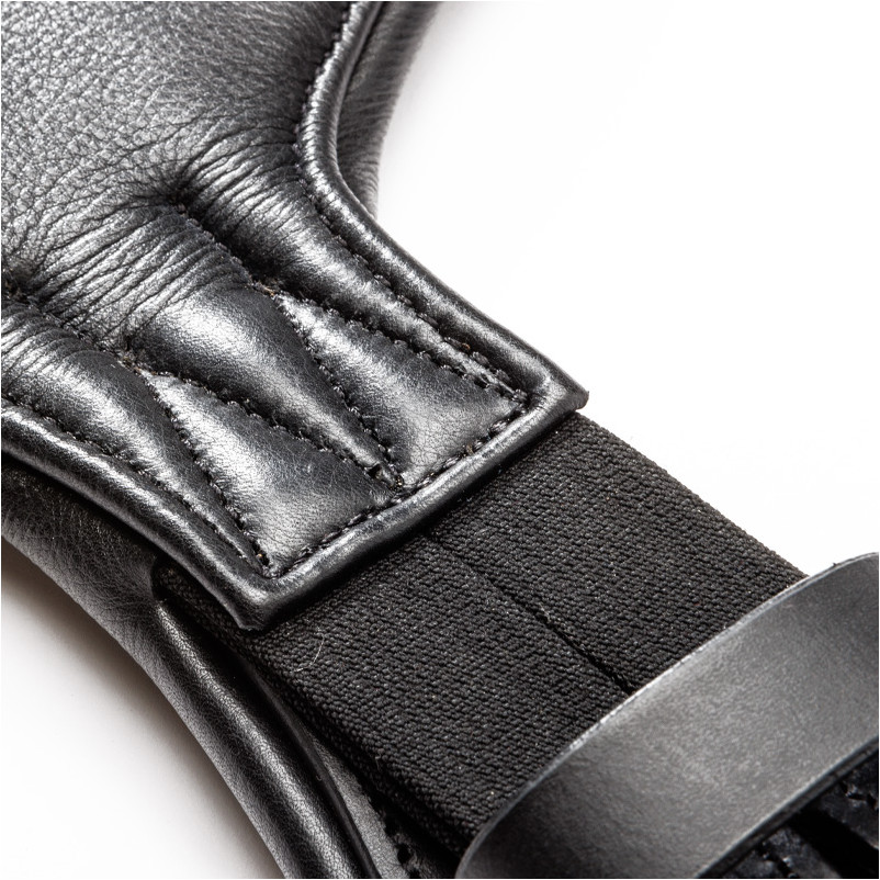 Lederkurzgurt mit Elast CASPER Softleder schwarz