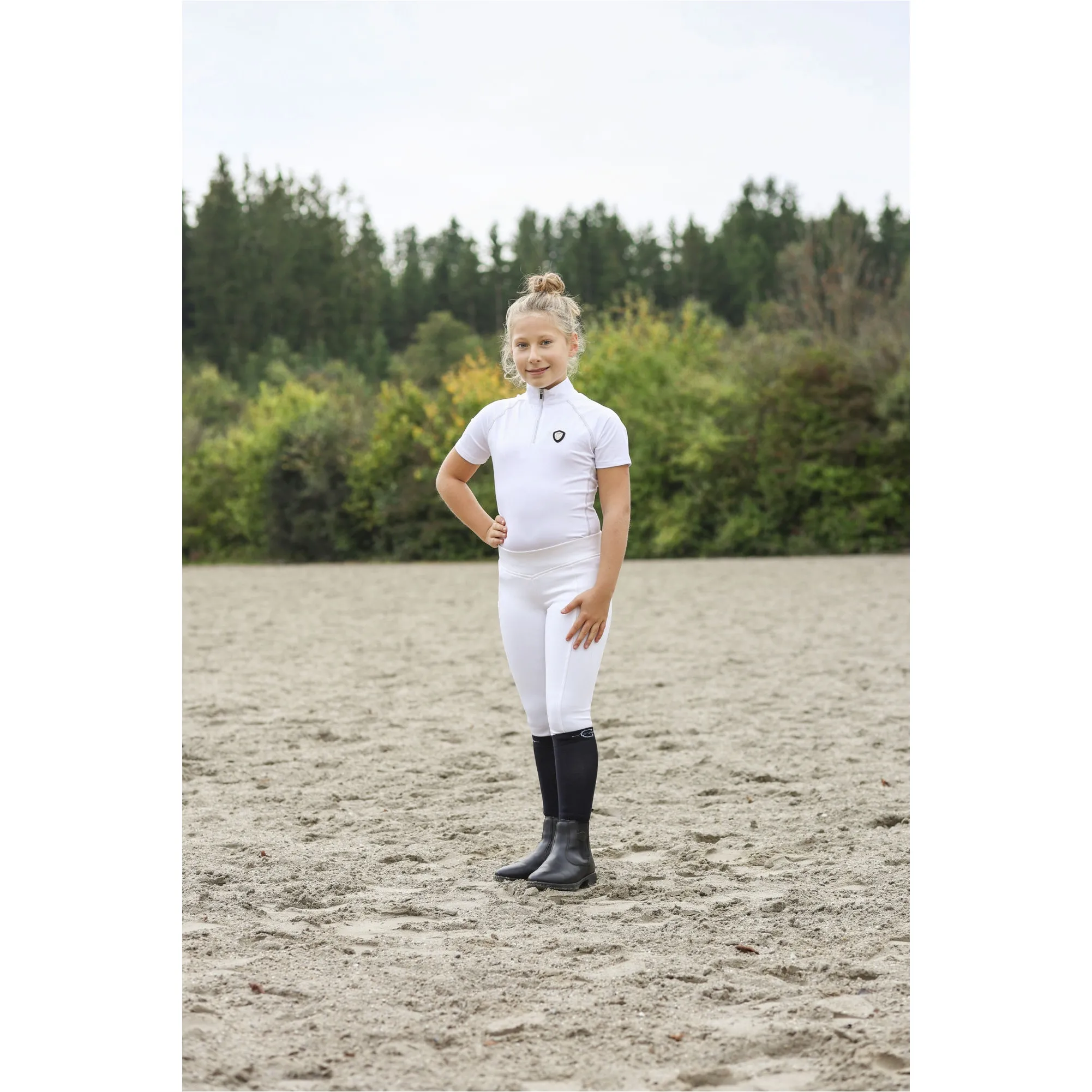 Kinder Reitleggings Silikon Vollbesatz CLASSIC STAR weiß