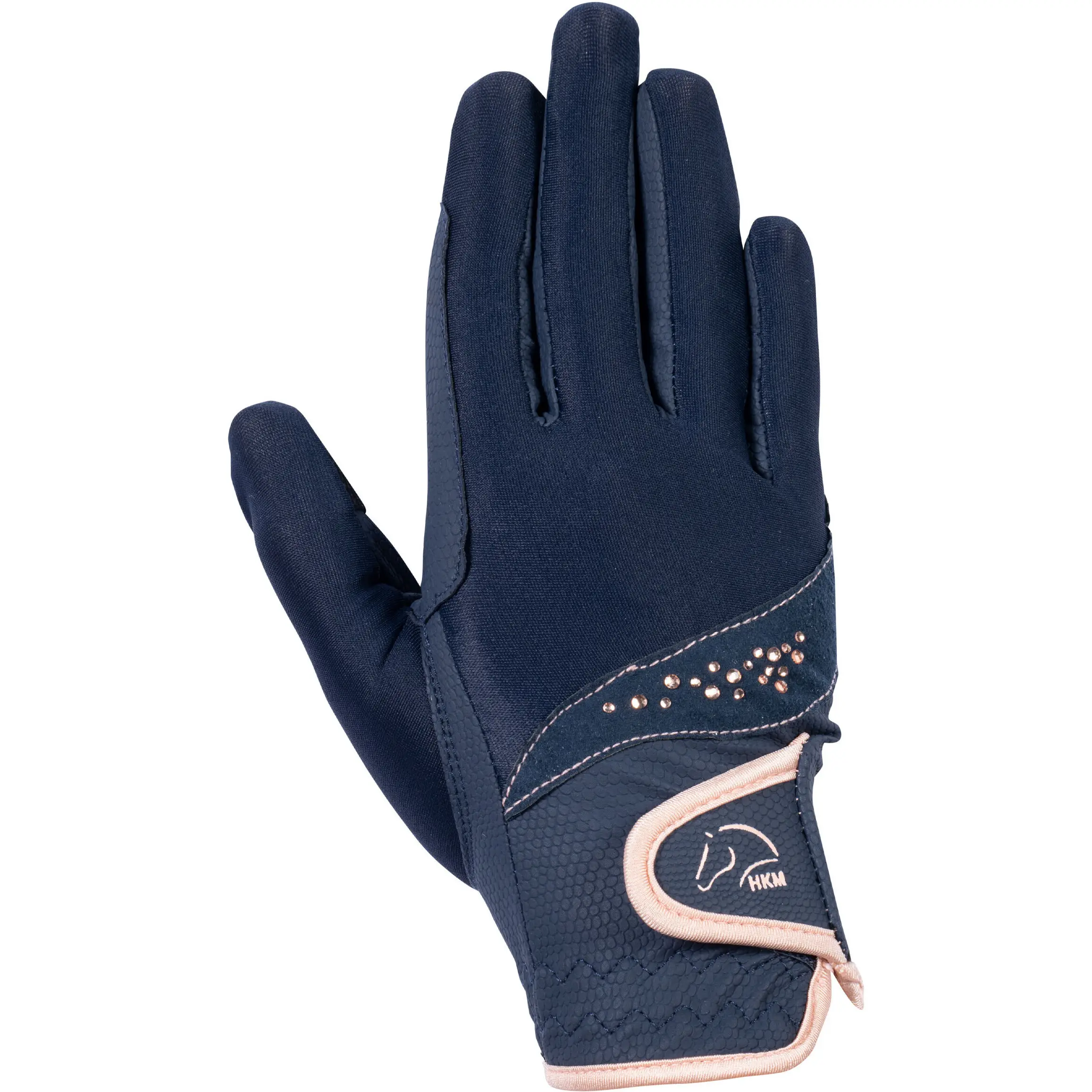 Damen Reithandschuhe ROSEGOLD GLAMOUR STYLE dunkelblau
