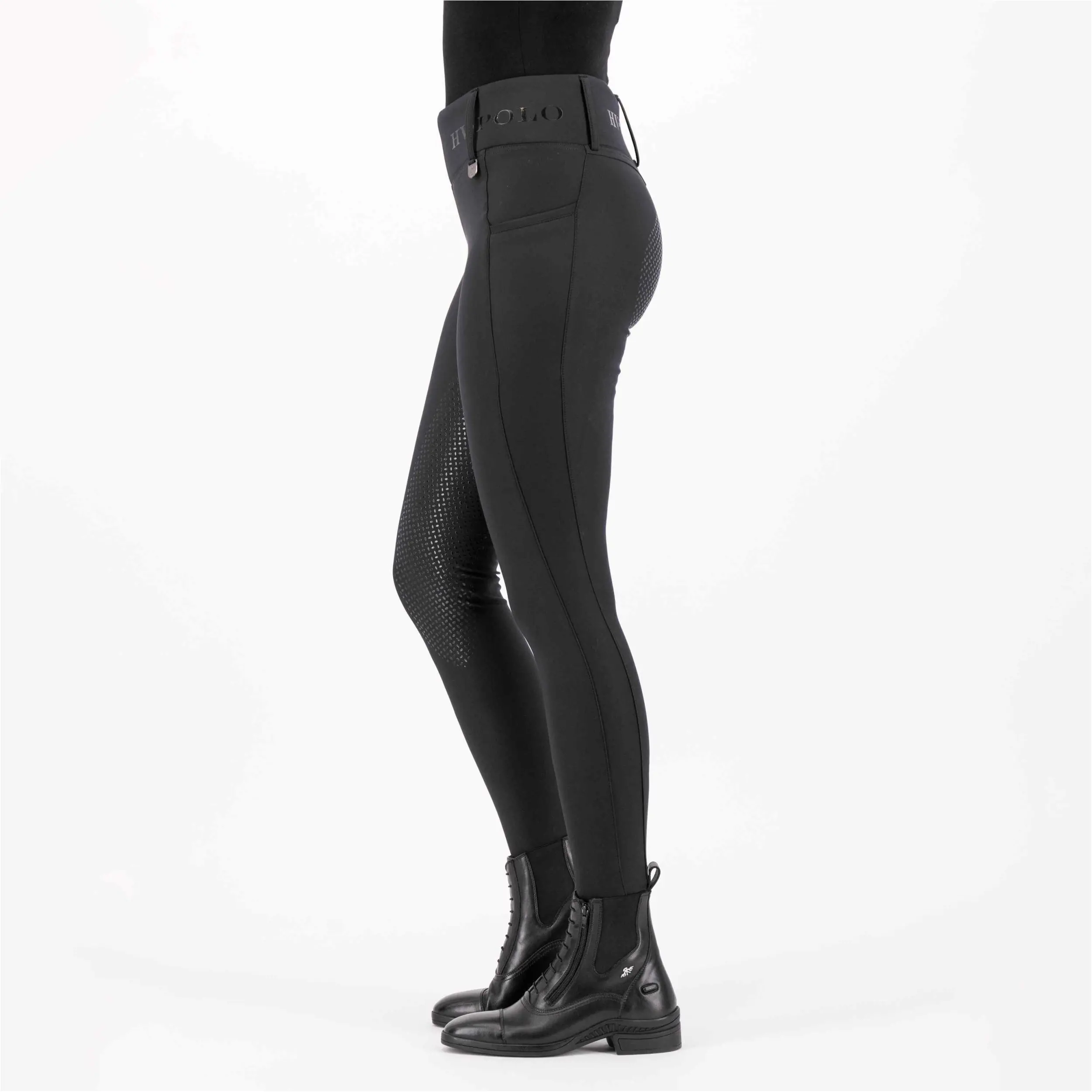 Kinder Reitleggings HVPFavourite FullGrip schwarz