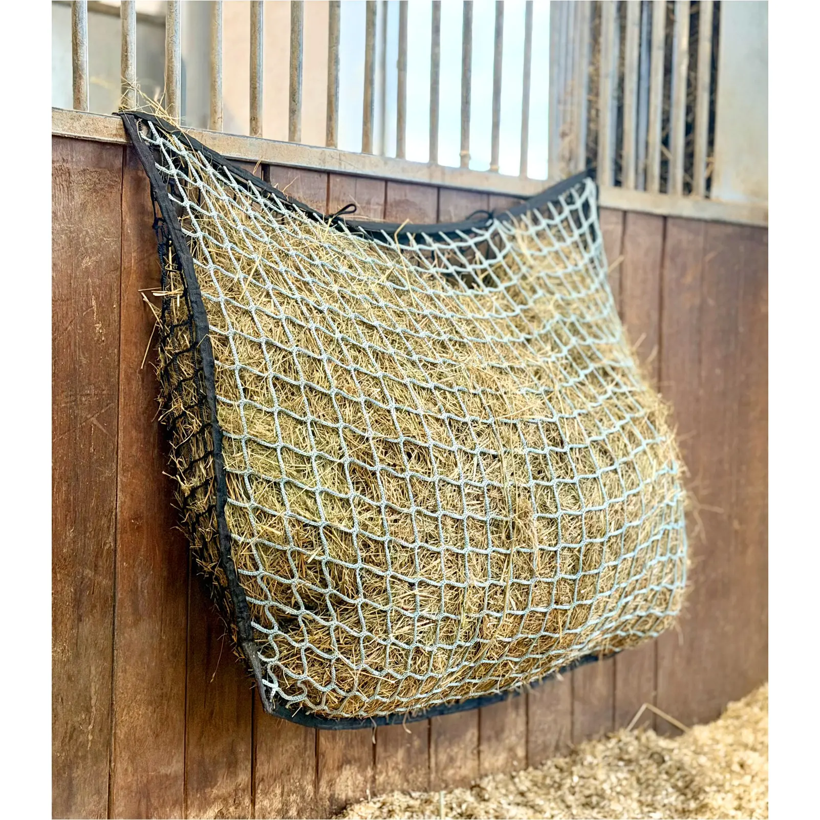 Heunetz DUO knotenlos 2-seitig rechteckig schwarz/mistel 120x90cm