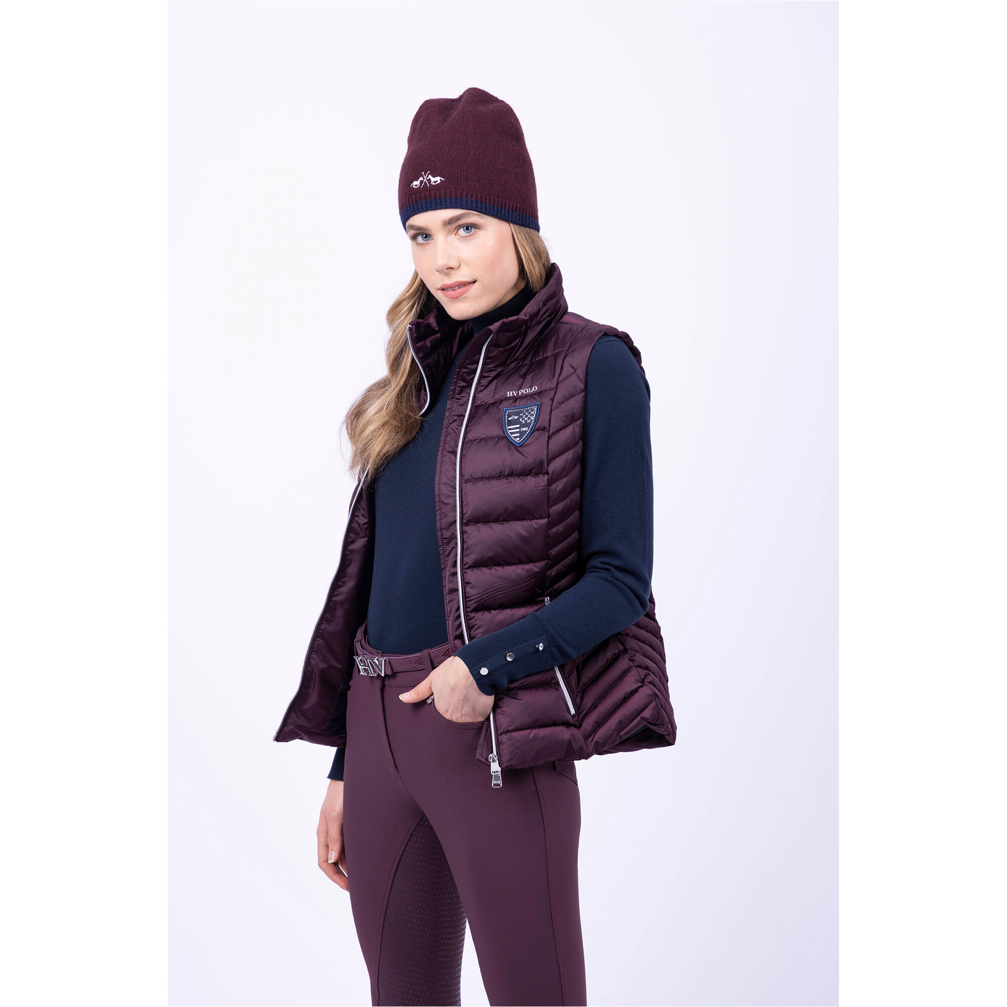 Damen Beanie HVPTess dark berry Damen Beanie HVPTess dark berry