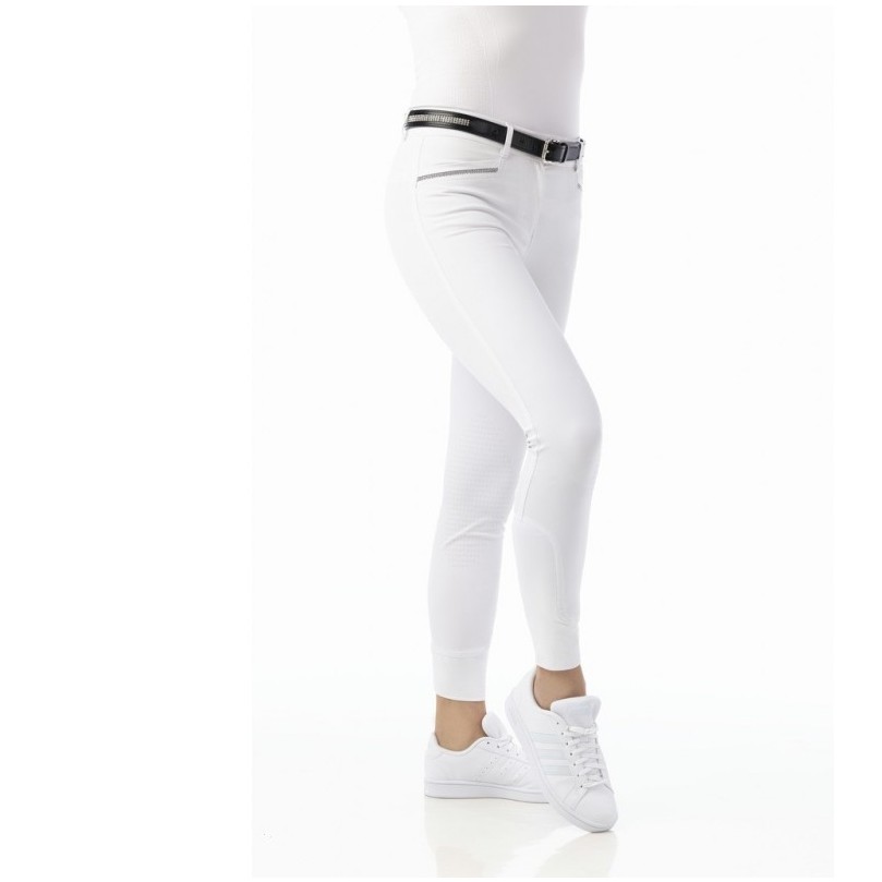 Damen Reithose Silikon Kniebesatz GIZEL weiß