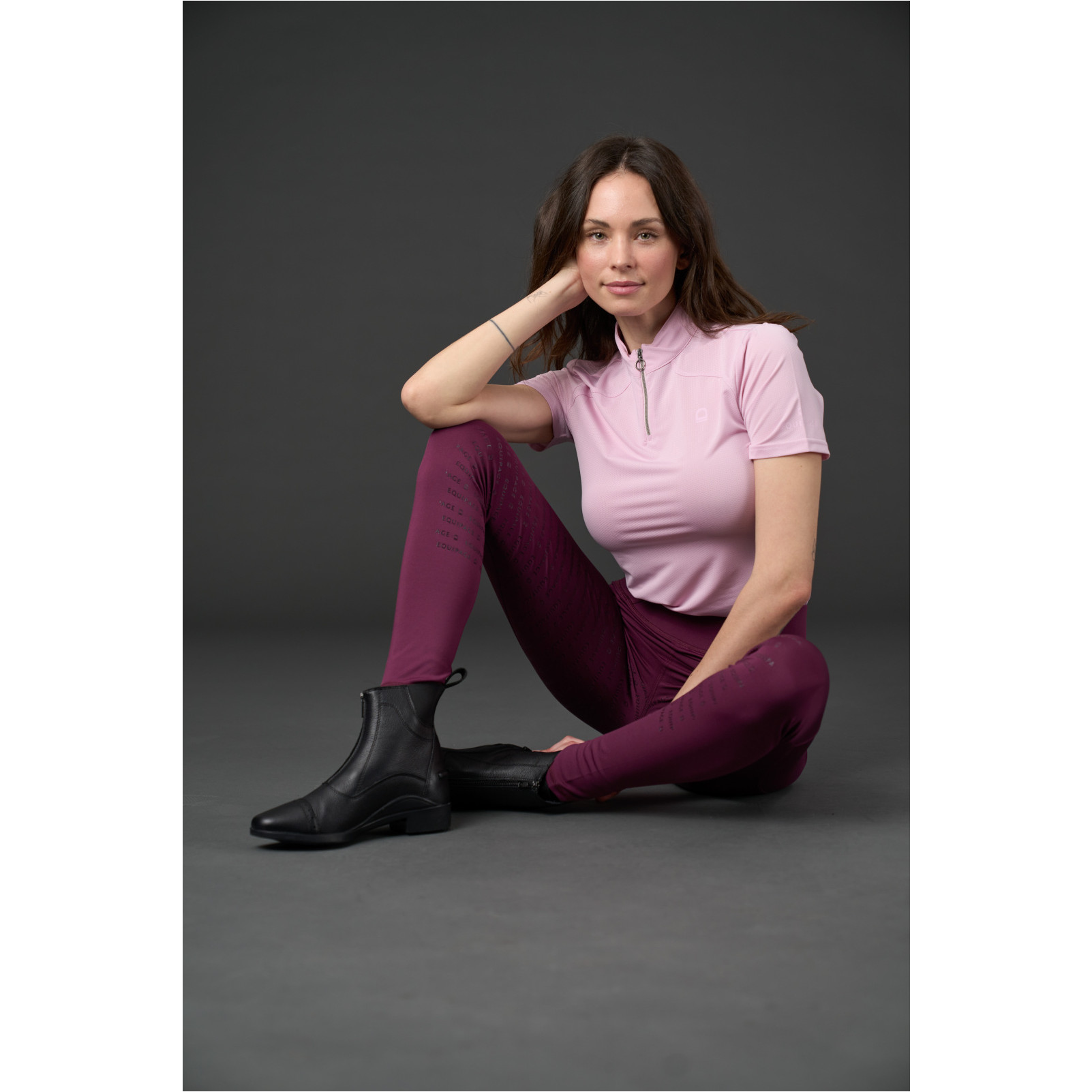 Damen Reitleggings Silikon Vollbesatz KENDRA italian plum