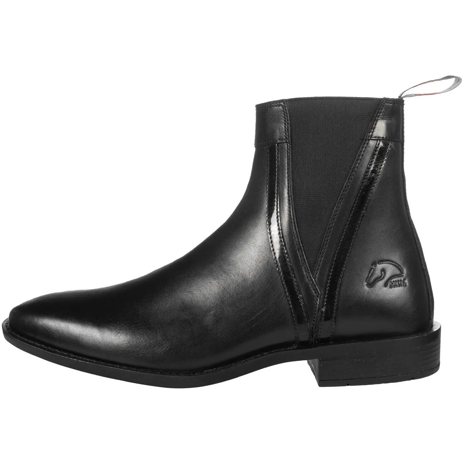 Damen Jodhpur Reitstiefeletten LACK Echtleder schwarz