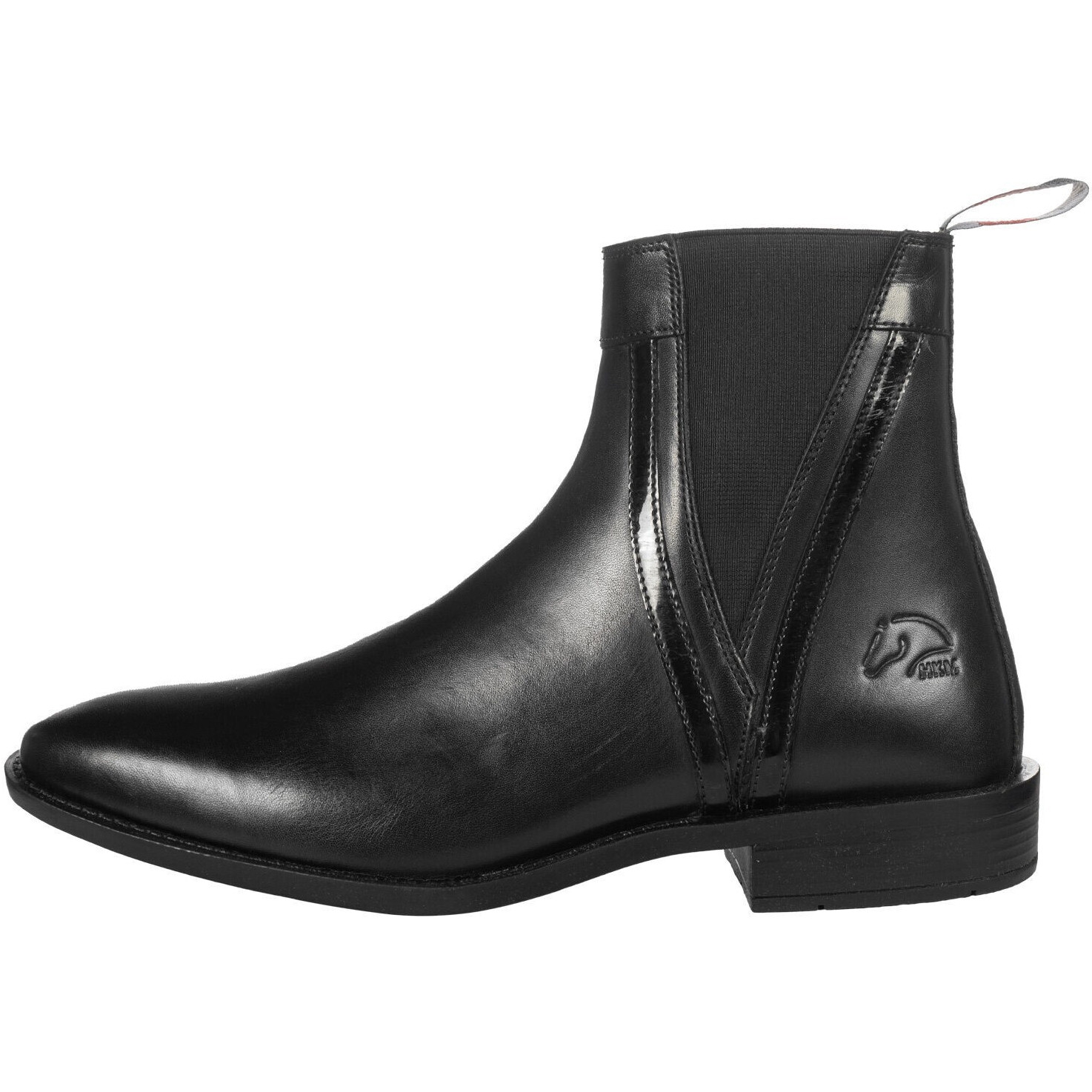Damen Jodhpur Reitstiefeletten LACK Echtleder schwarz