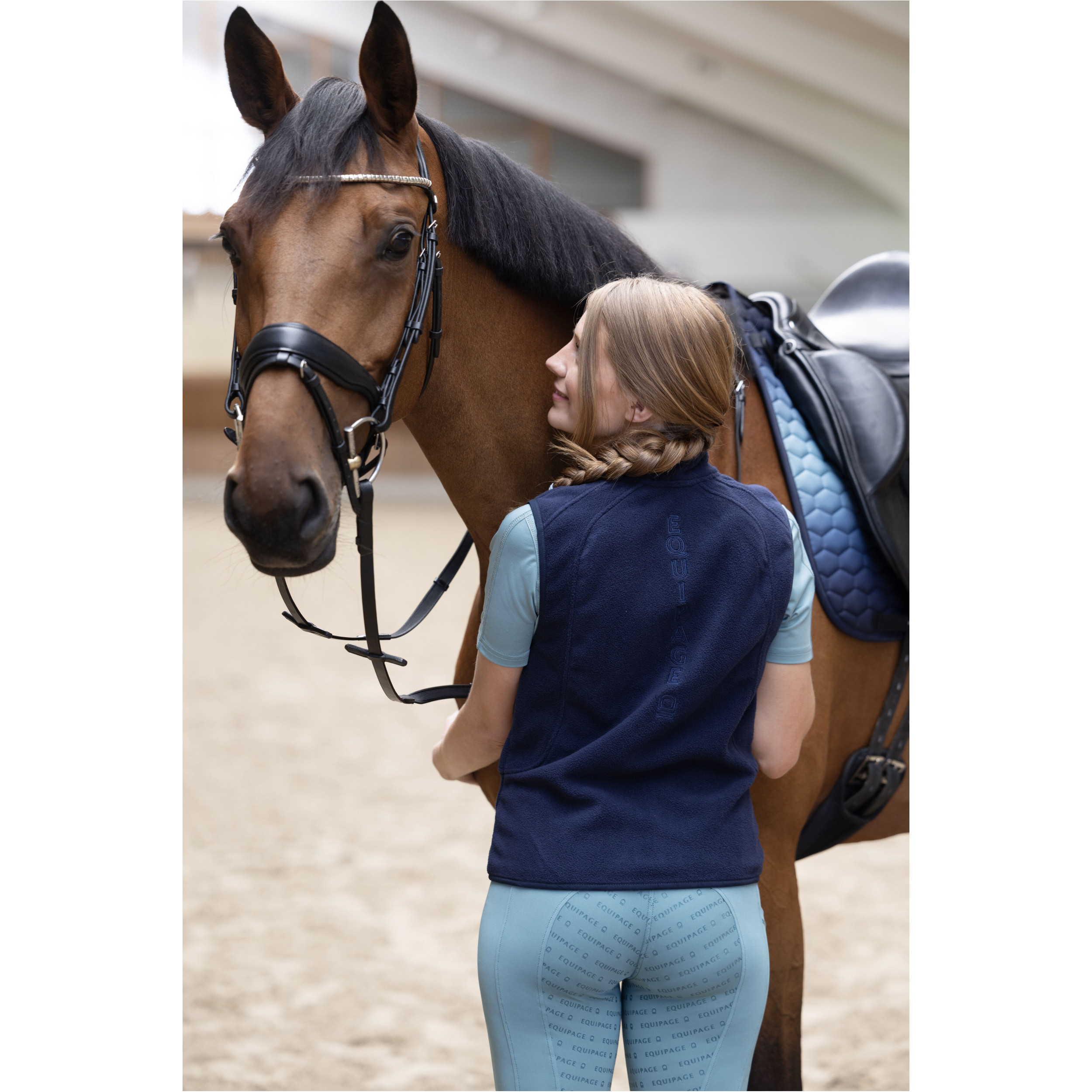 Damen Fleece-Reitweste ARIA navy