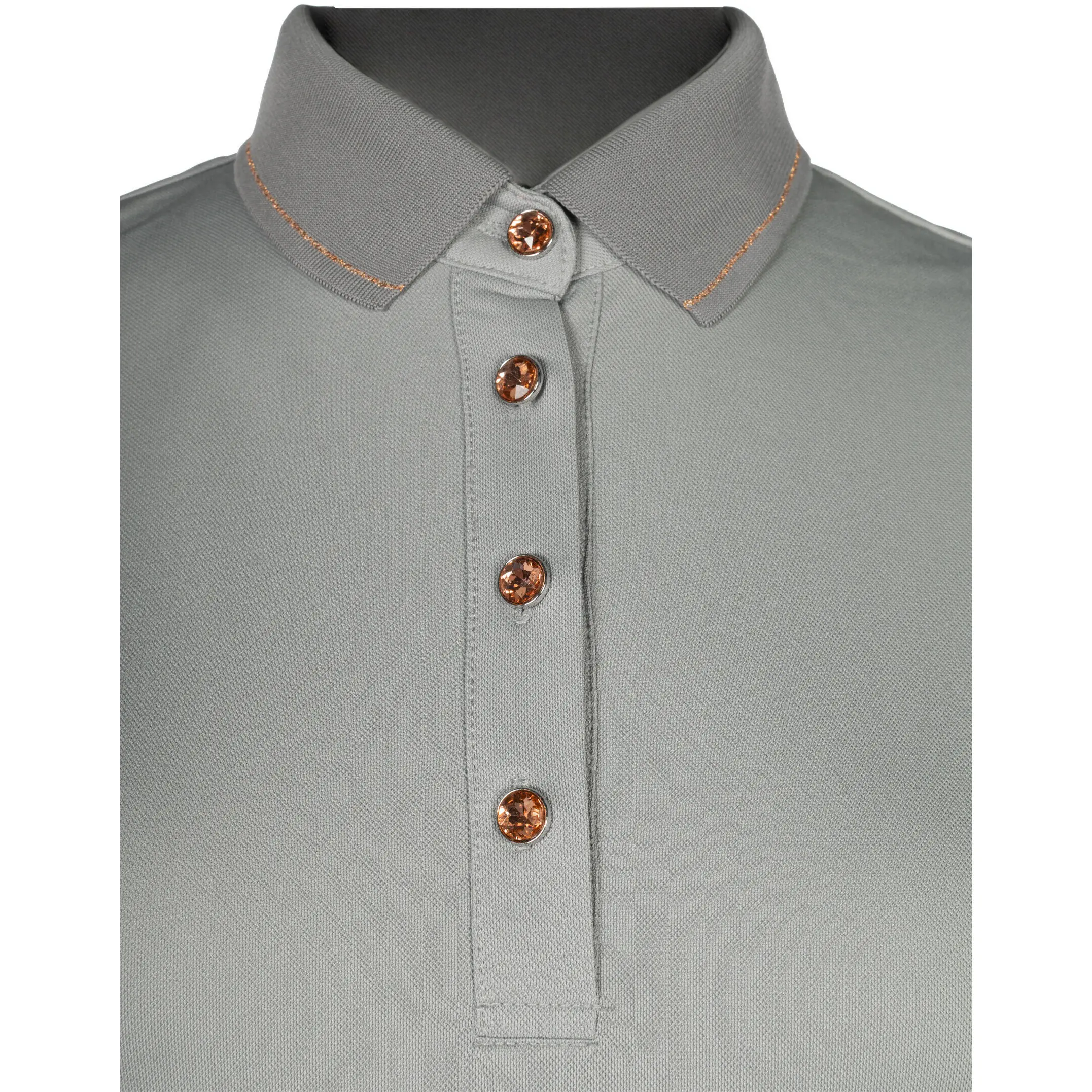 Damen Poloshirt ROSEGOLD GLAMOUR STYLE grau/rosegold