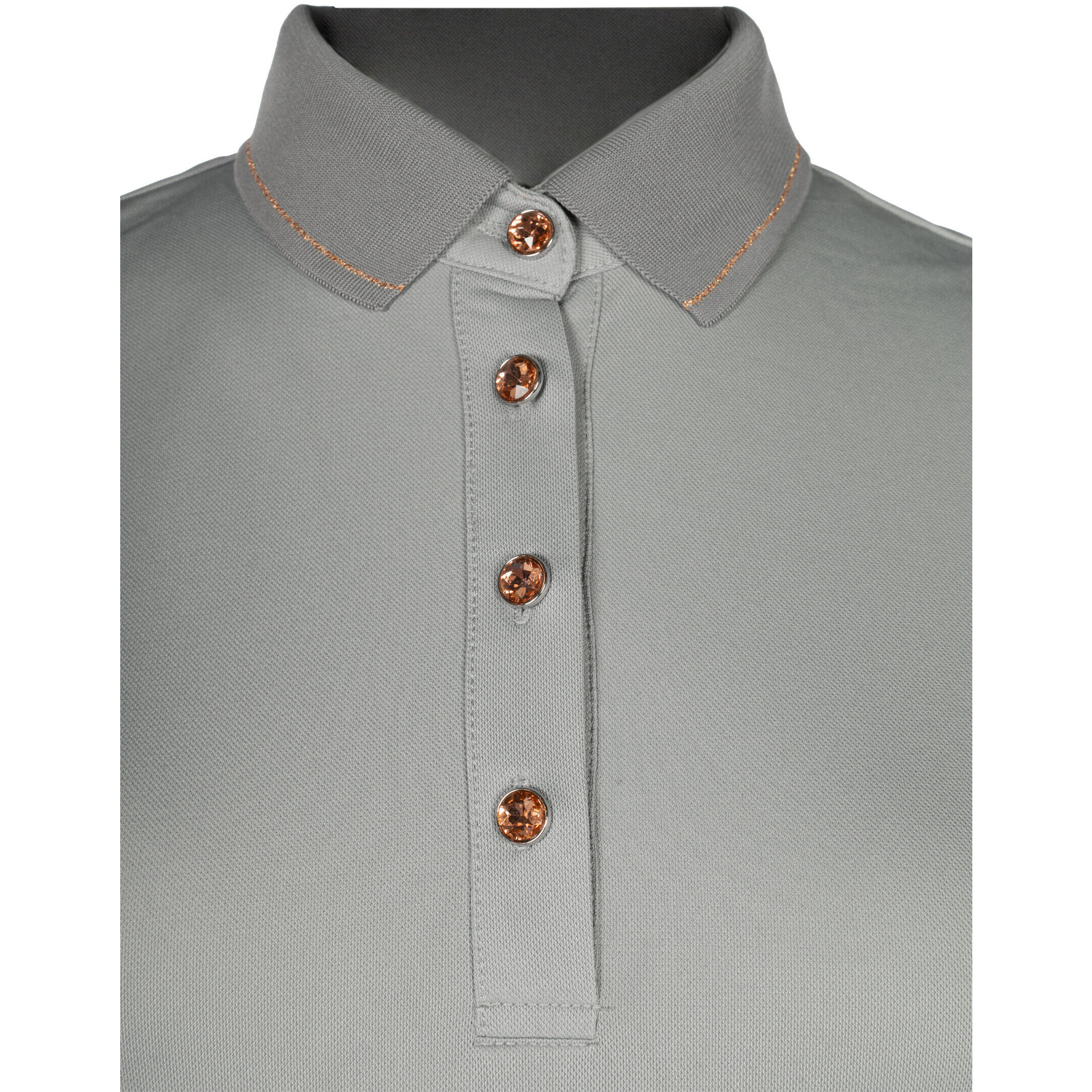 Damen Poloshirt ROSEGOLD GLAMOUR STYLE grau/rosegold