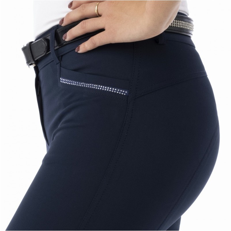 Damen Reithose Silikon Kniebesatz GIZEL marineblau