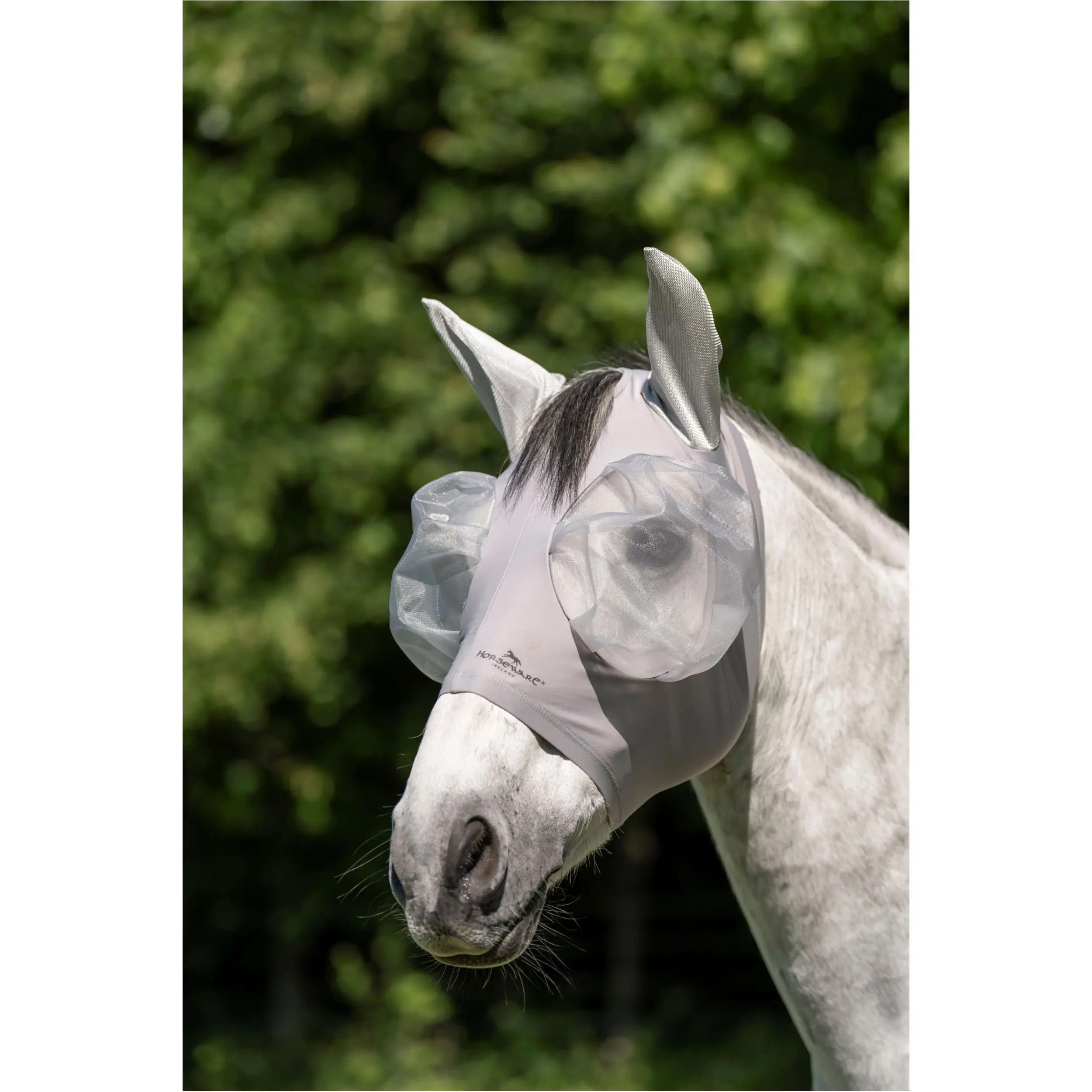 Fliegenmaske AMIGO Defense Flymask silver