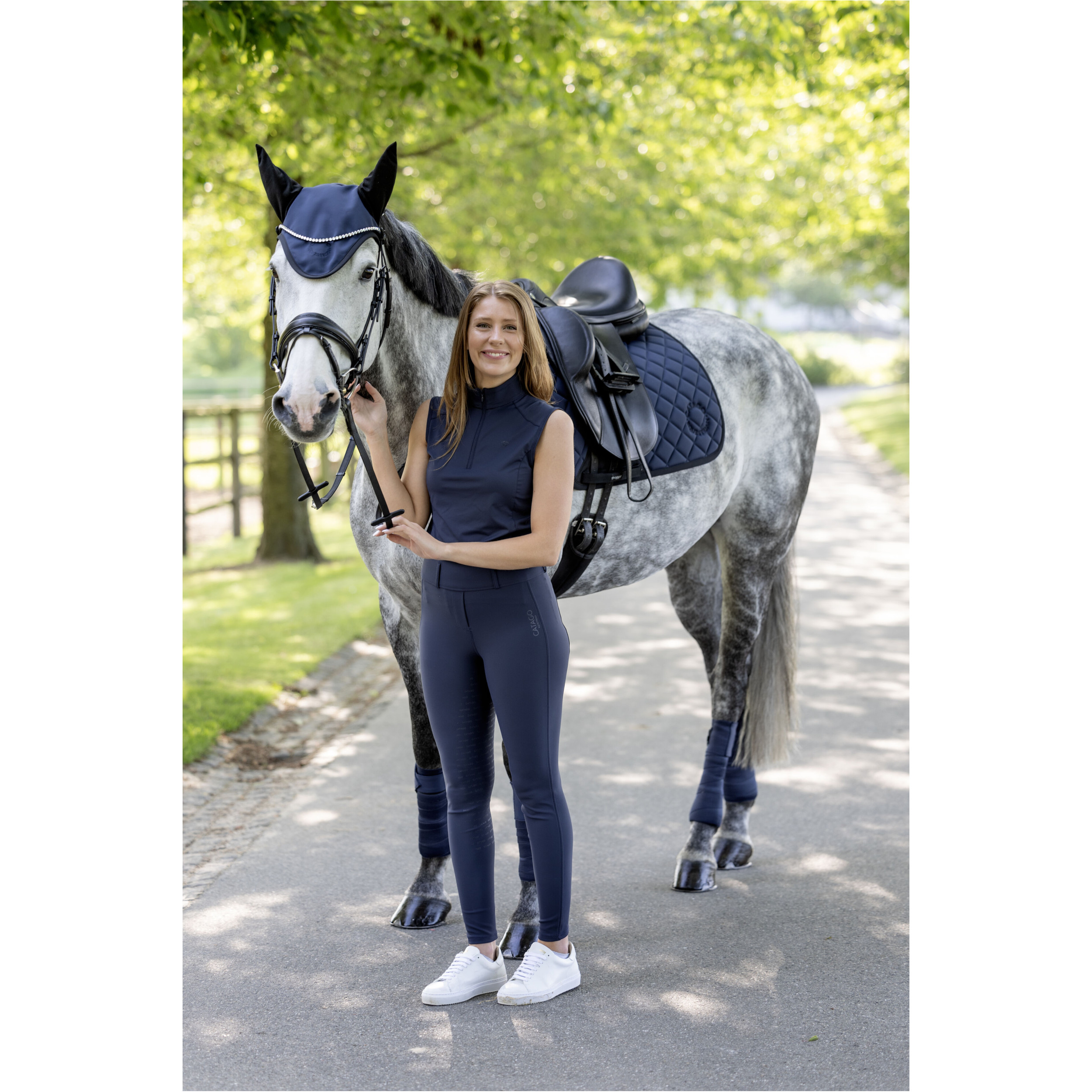 Damen Turniershirt Ärmellos TEODORA navy