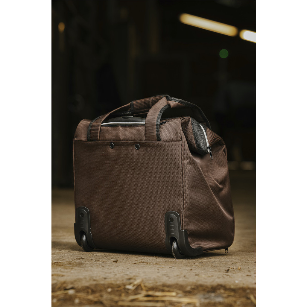 Putztasche mit Rollen braun