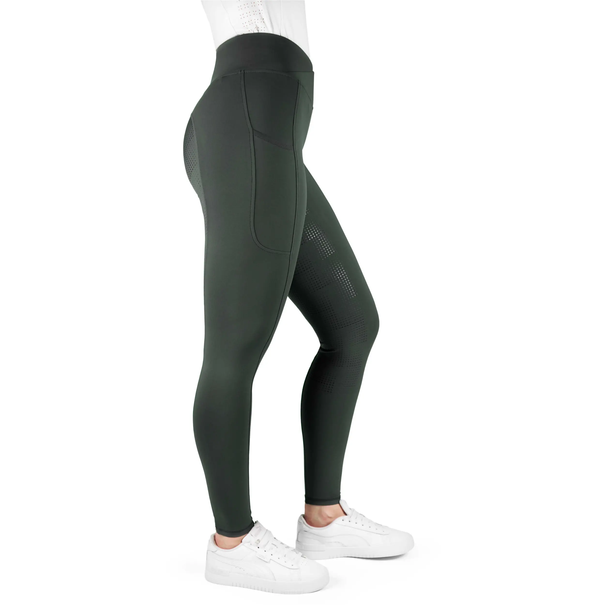 Damen Reitleggings Silikon Vollbesatz EK-Fanny khaki 