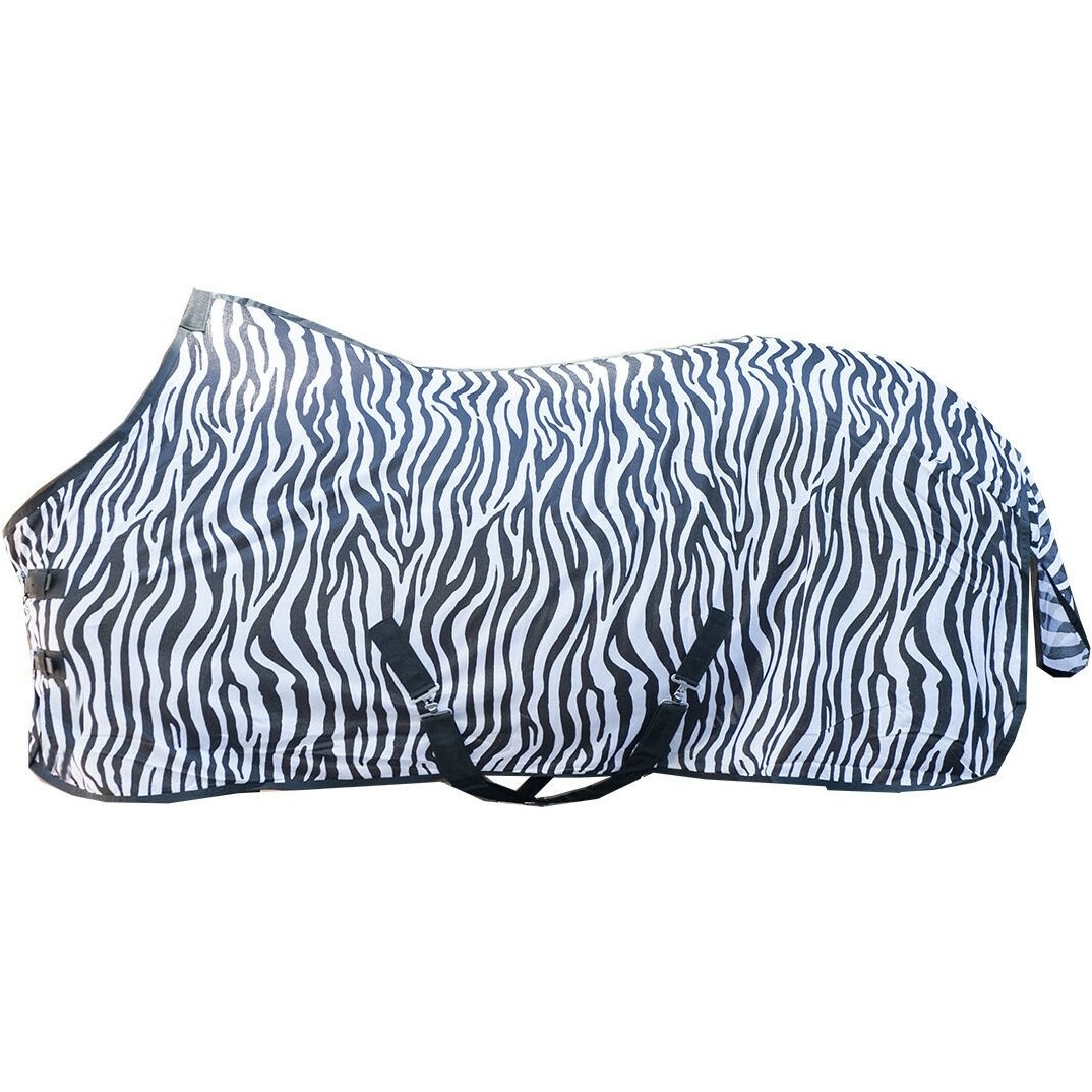 Fliegendecke mit Kreuzgurt ZEBRA schwarz/weiß